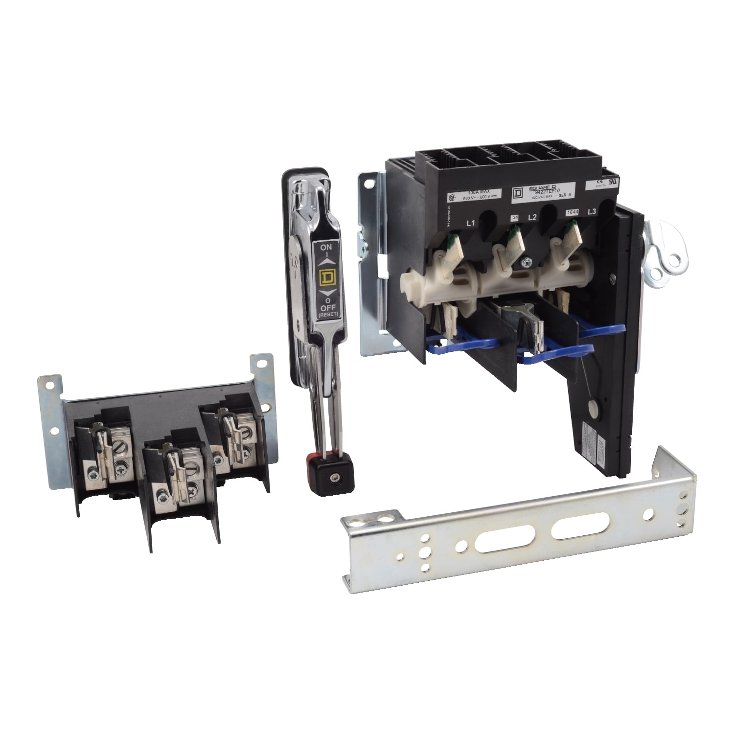 9422ATEF102 Class H/K/J/R Fusible Fixed/Variable Depth Rod Operated Disconnect Switch, 250/600 V AC, 100 A, 25 hp at 200 V AC, 30 hp at 230 V AC, 60 hp at 460 V AC, 75 hp at 575 V AC, 20 hp at 250 VDC