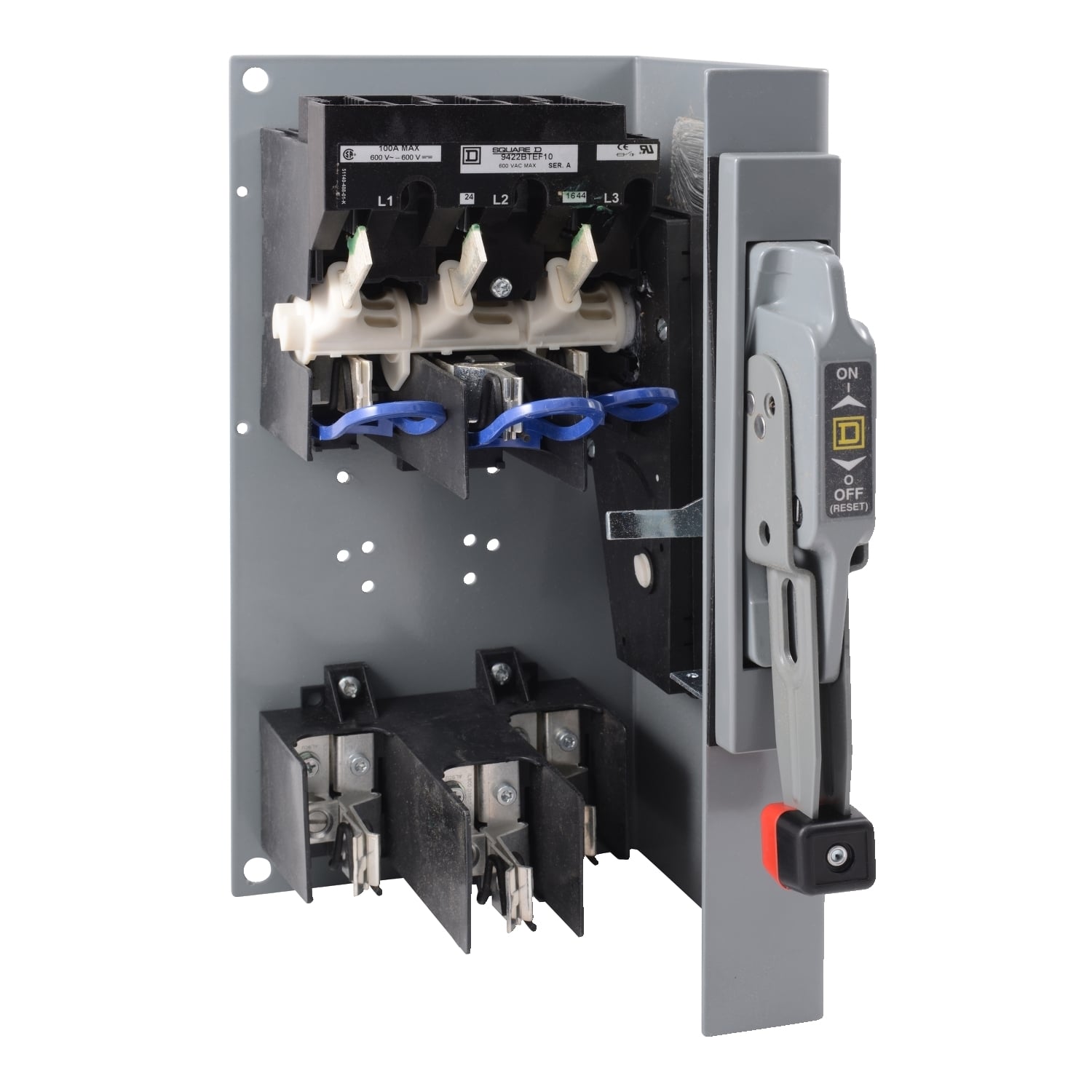 9422BTEF11 Fixed Depth Fusible Disconnect Switch, 600 V AC, 100 A, 20 hp, 25 hp, 30 hp, 60 hp, 75 hp