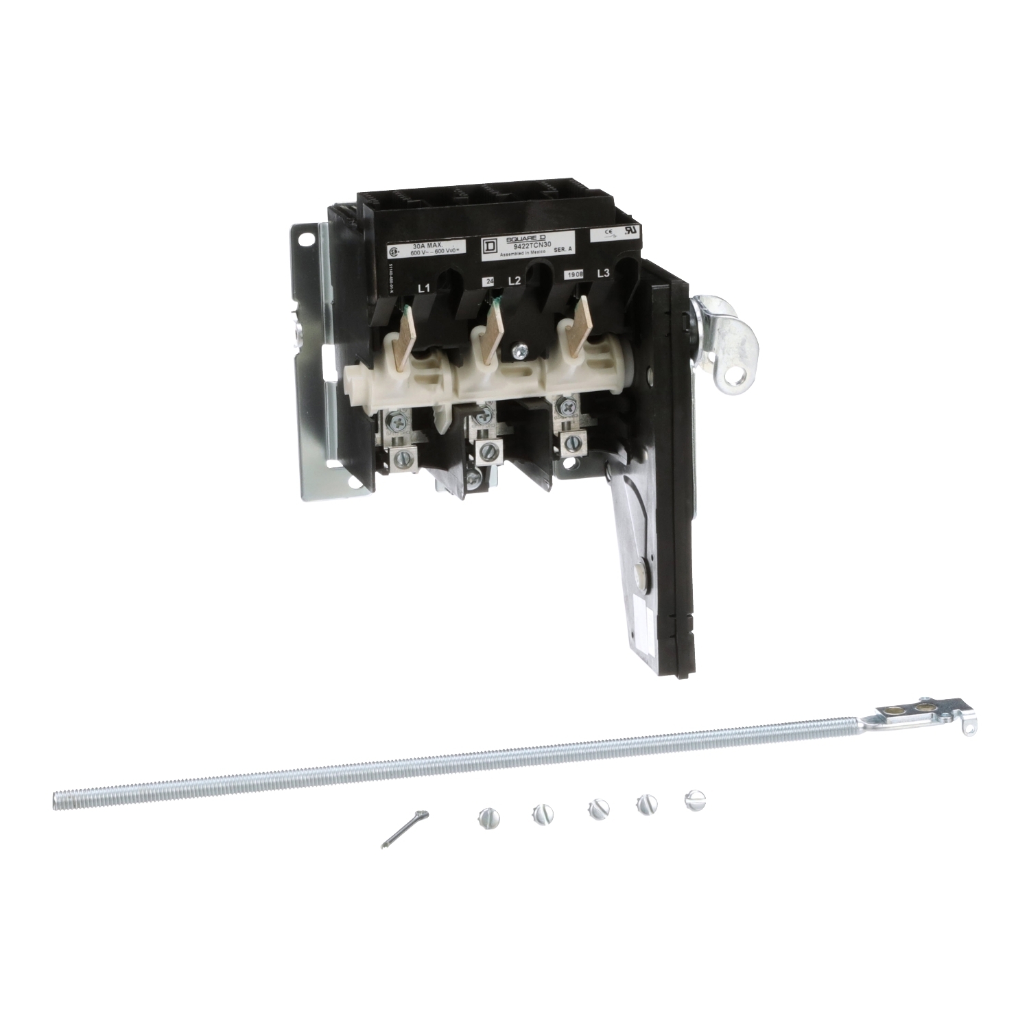 9422TCN30 Fixed/Variable Depth Non-Fusible Disconnect Switch, 600 V AC, 30 A, 20 hp, 3 Poles