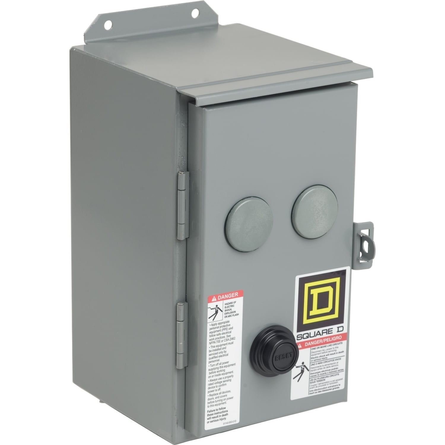 9991SCA11 Dust/Dampproof Contactor/Starter Enclosure, For Use With Class 8502 Magnetic Contactors, Class 8903 Lighting Contactors, Class 8536 Magnetic Starters, NEMA 0, 1, 12, Surface Mounting