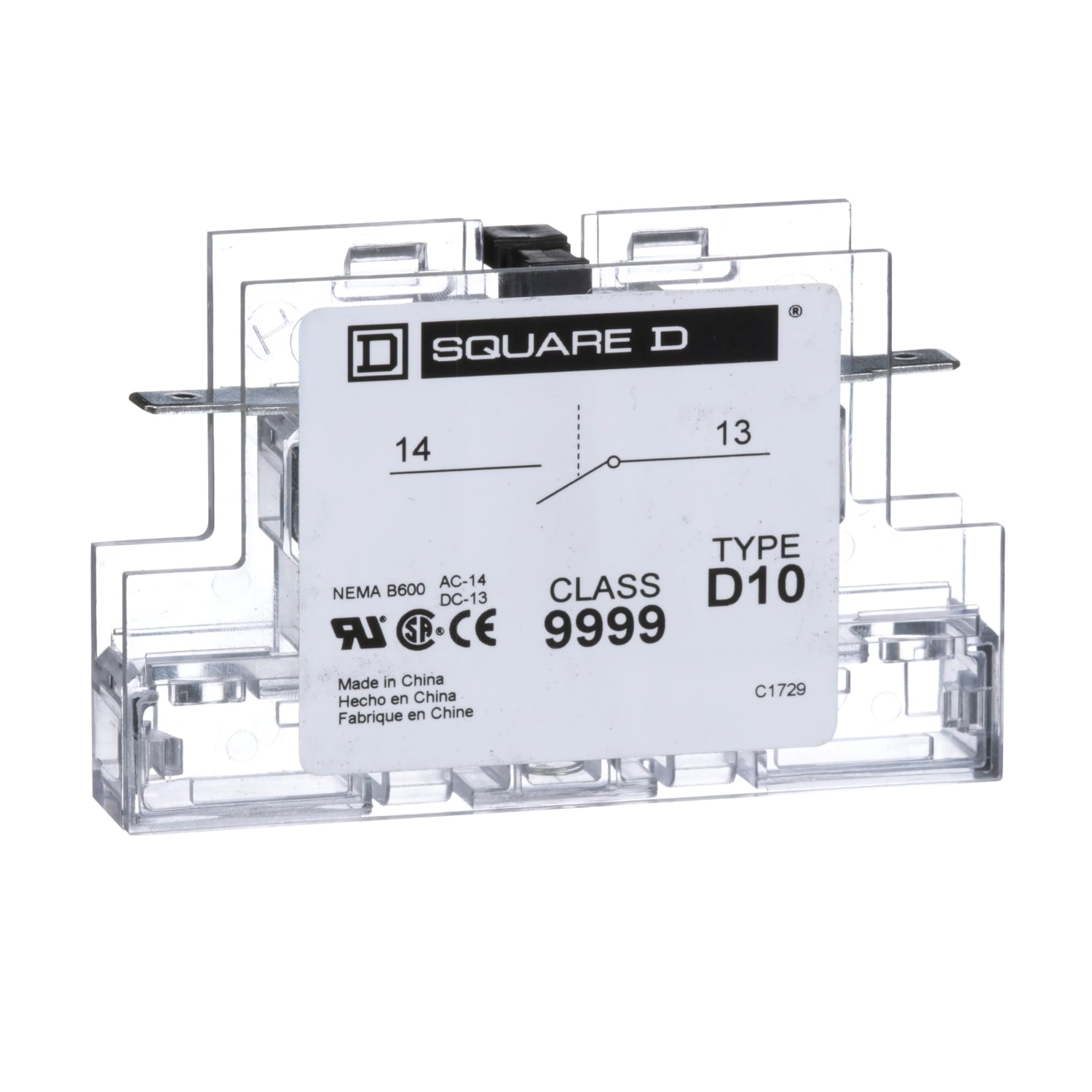 9999D10 C Series Auxiliary Contact Kit, 600 V AC, 5 A, 1NO Contacts