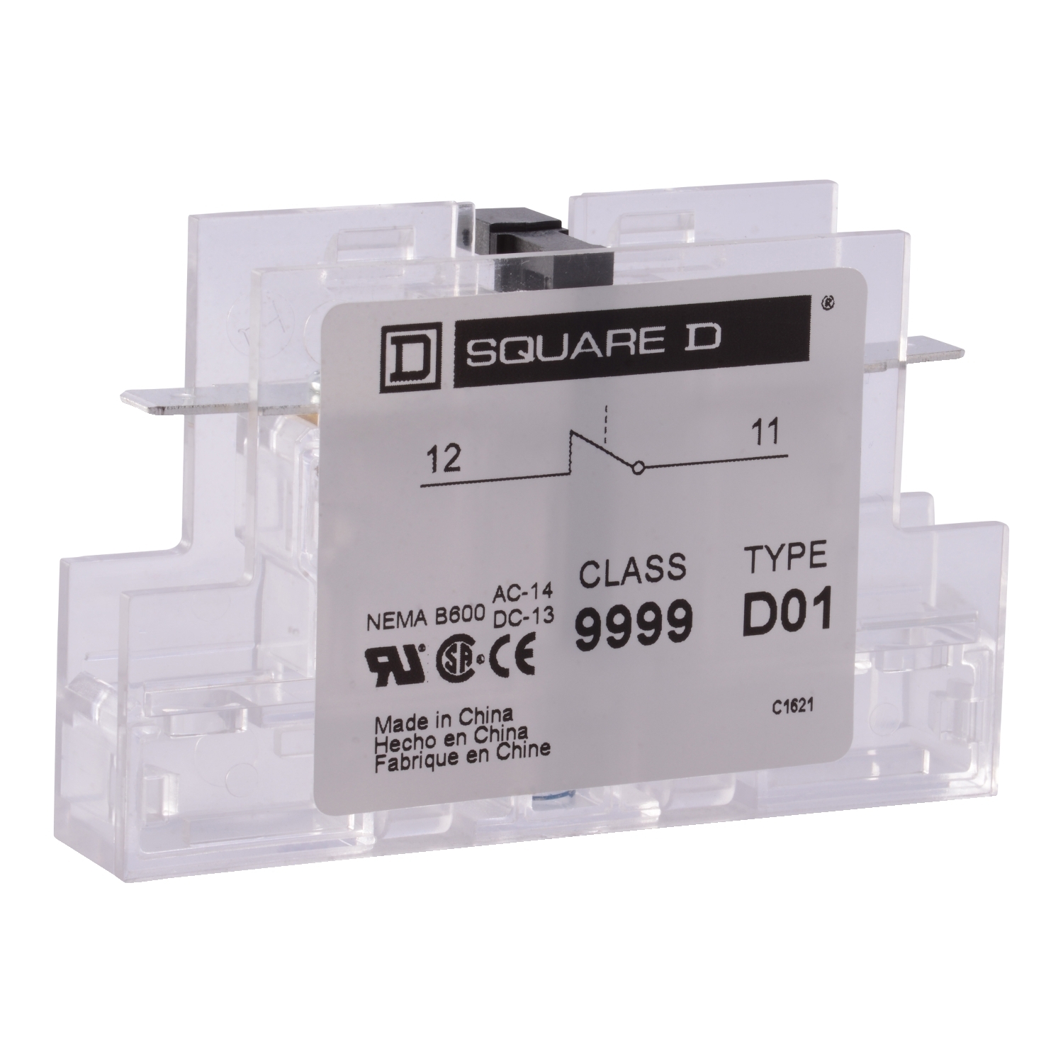 9999D20 Definite Purpose Auxiliary Contact Kit, 600 V AC, 5 A, 2 Contacts