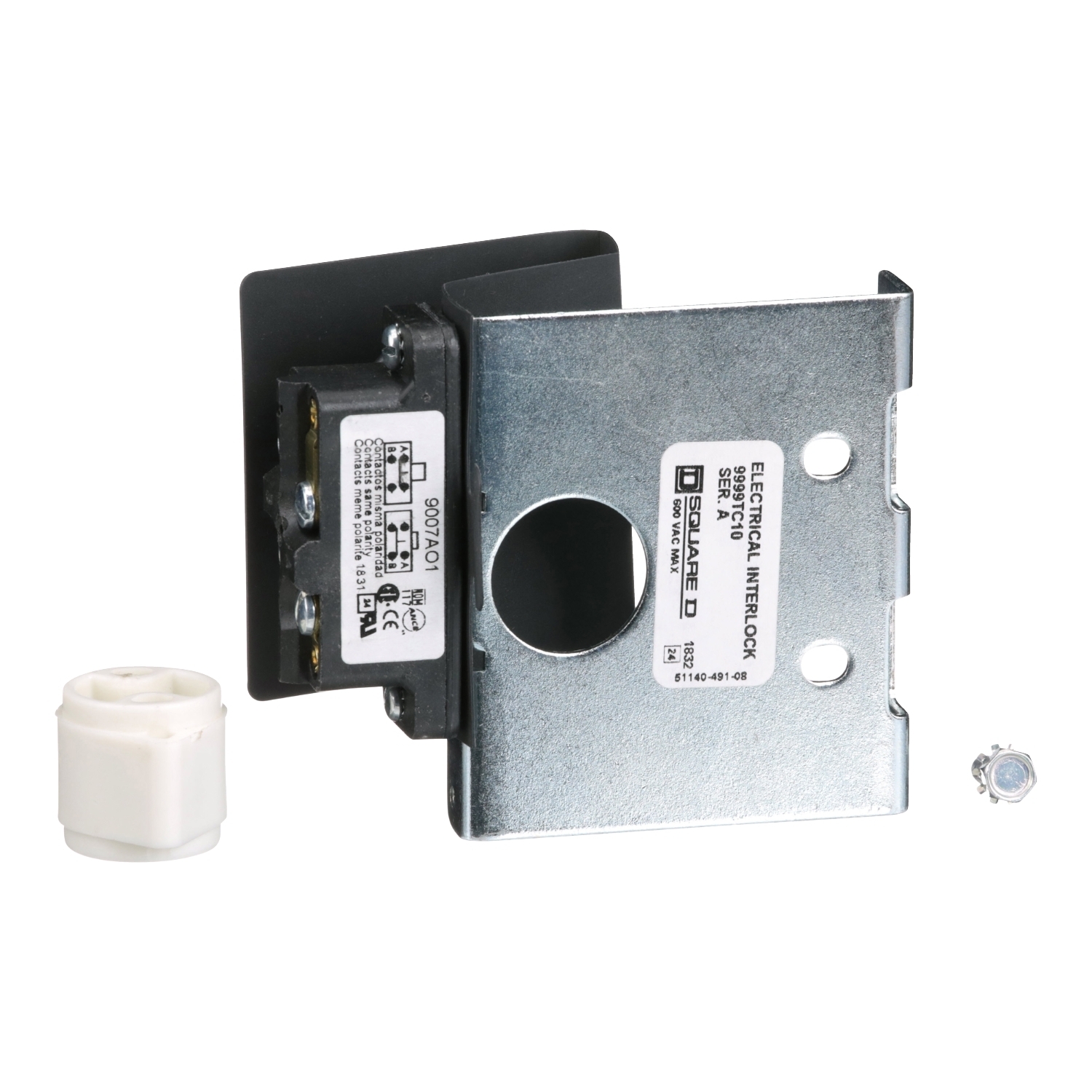 9999TC10 1-Pole Electrical Interlock Disconnect Switch Auxiliary Contact Kit, 600 V AC, 30/60/100 A, 1NO-1NC SPDT Contacts