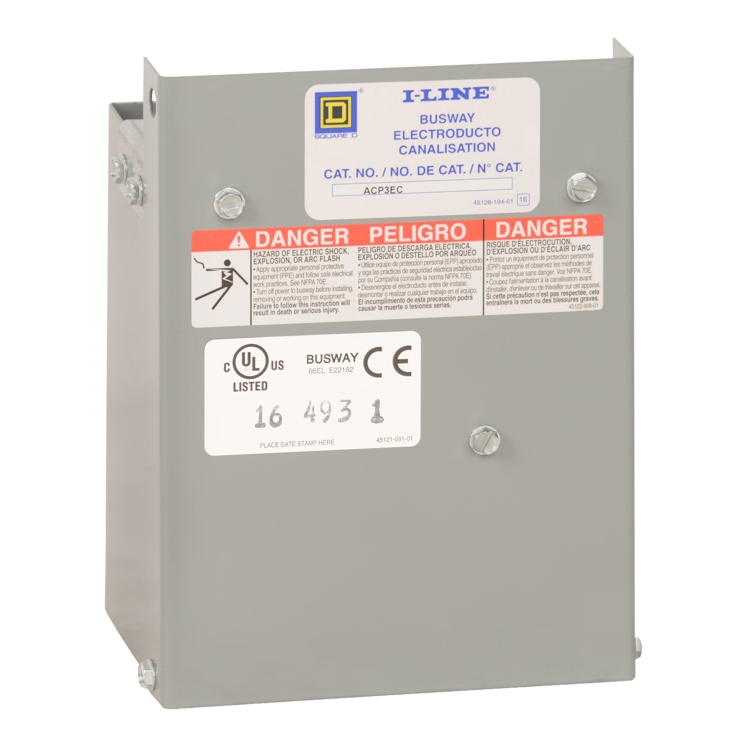 ACP2EC I-Line Busway End Closure, 225 A, For Use With Busway