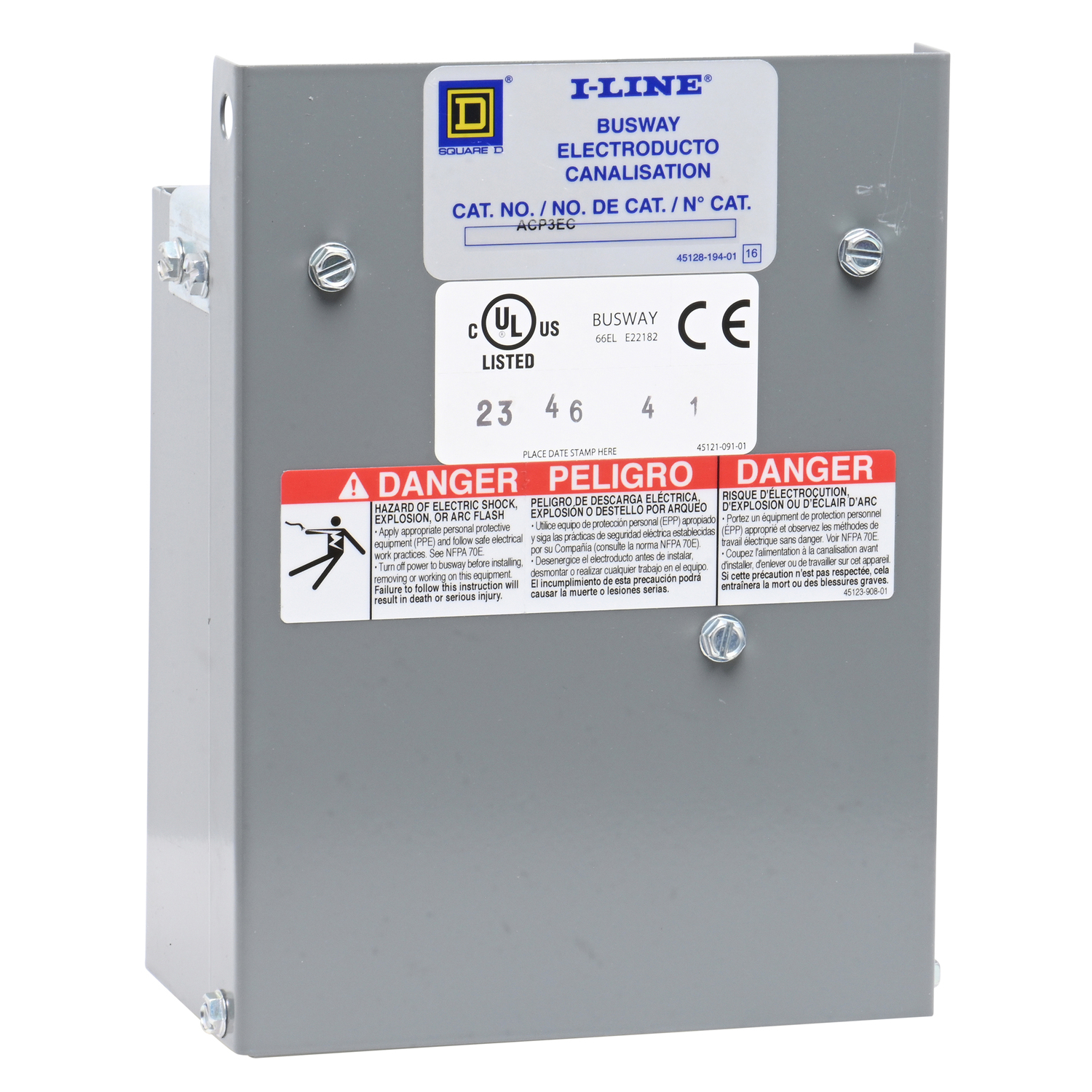ACP3EC I-Line Busway End Closure, 400/600 A, For Use With Busway