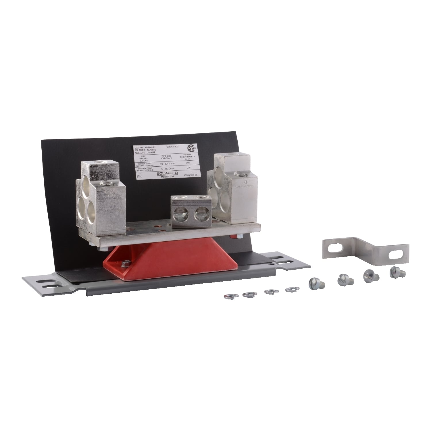 AL800SN Insulated Standard Neutral Assembly Kit, For Use With LCL, LXL, LIL, LXIL and LEL Frame 1000 A Circuit Breaker, NEMA 1/3R/4/4X/5/12 Enclosure