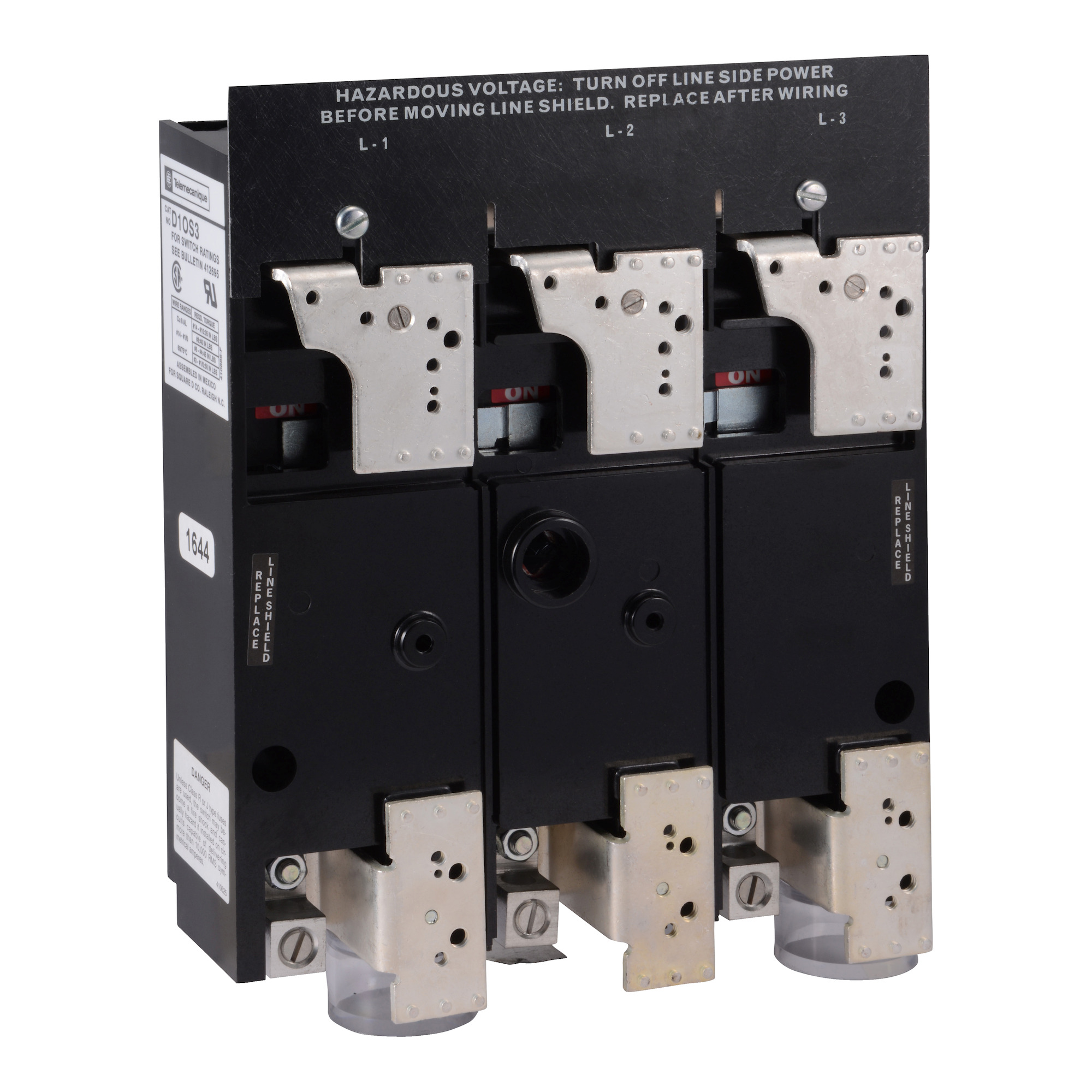 D10S3 TeSys Non-Fusible Disconnect Switch, 600 V AC, 100 A, 75 hp, 3 Poles