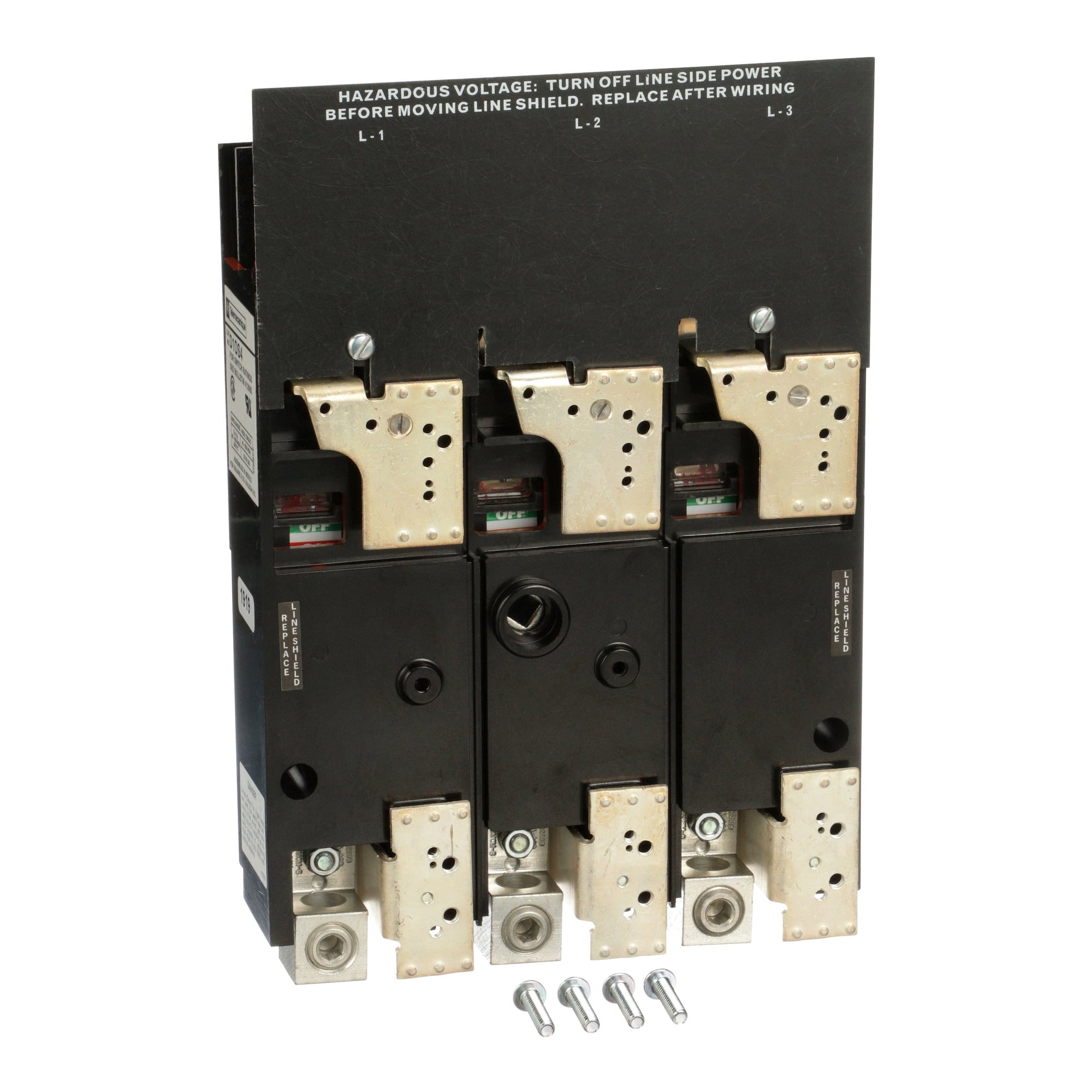 D10S4 Disconnect Switch With Visible ON/OFF Indicator, Auxiliary Contact, 600 V AC, 200 A, 25 hp, 50 hp, 100 hp, 3 Poles
