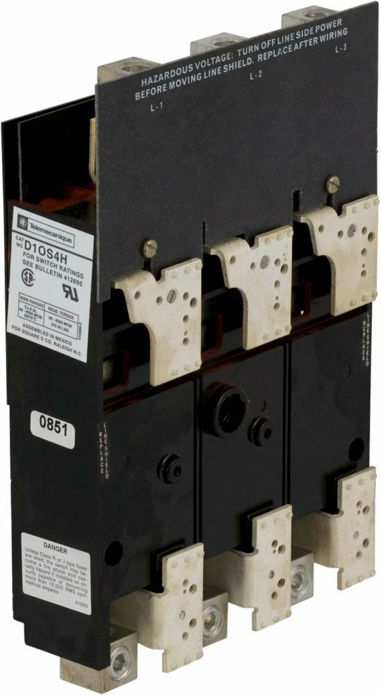 D10S4H Non-Fusible Disconnect Switch, 600 V AC, 200 A, 25 hp at 120 V AC, 50 hp at 200/240 V AC, 100 hp at 480/600 V AC
