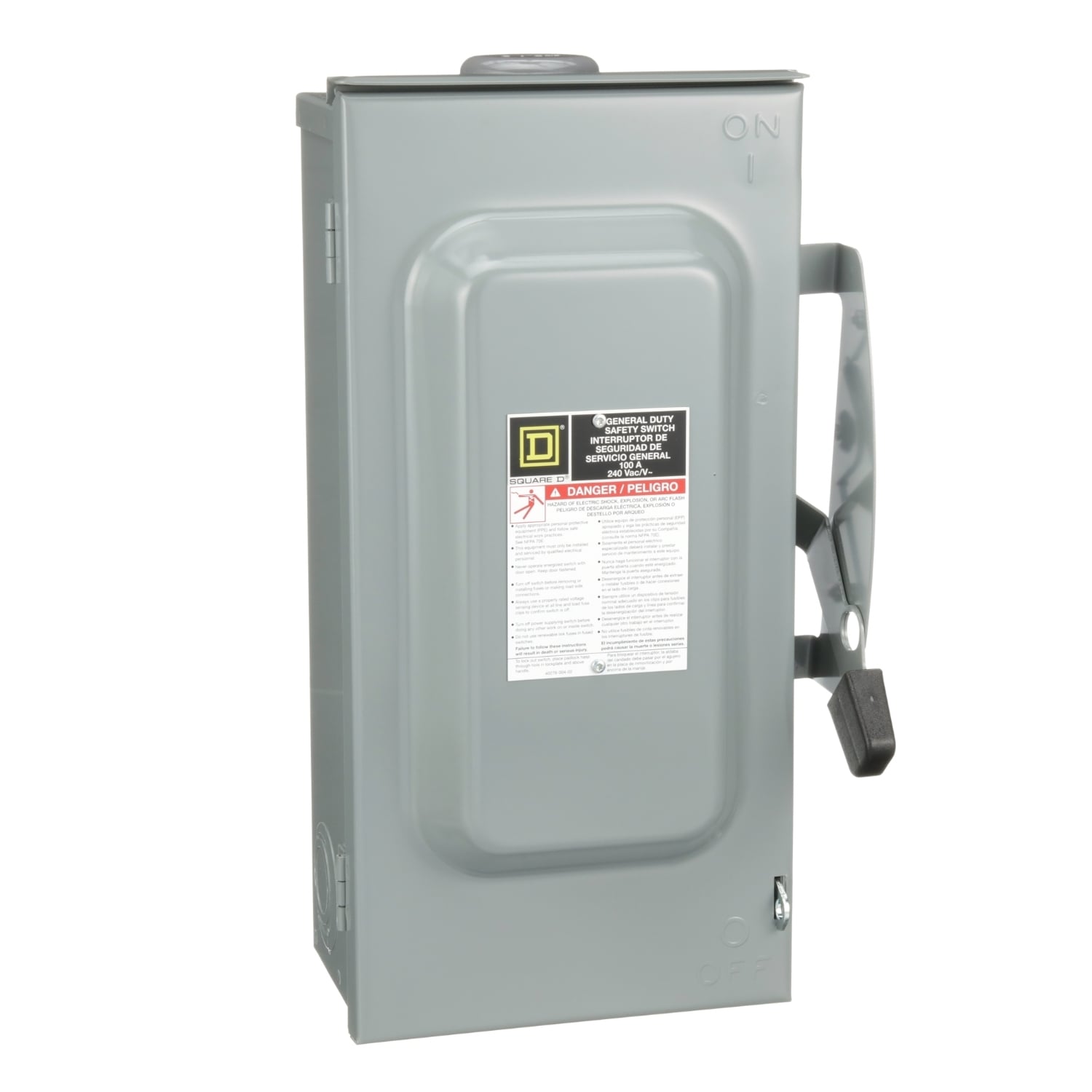 D223NRB F3 Series Fusible General Duty Iceproof Rainproof Safety Switch, 240 V AC, 100 A, 15 hp, 3PST Contact, 2 Poles