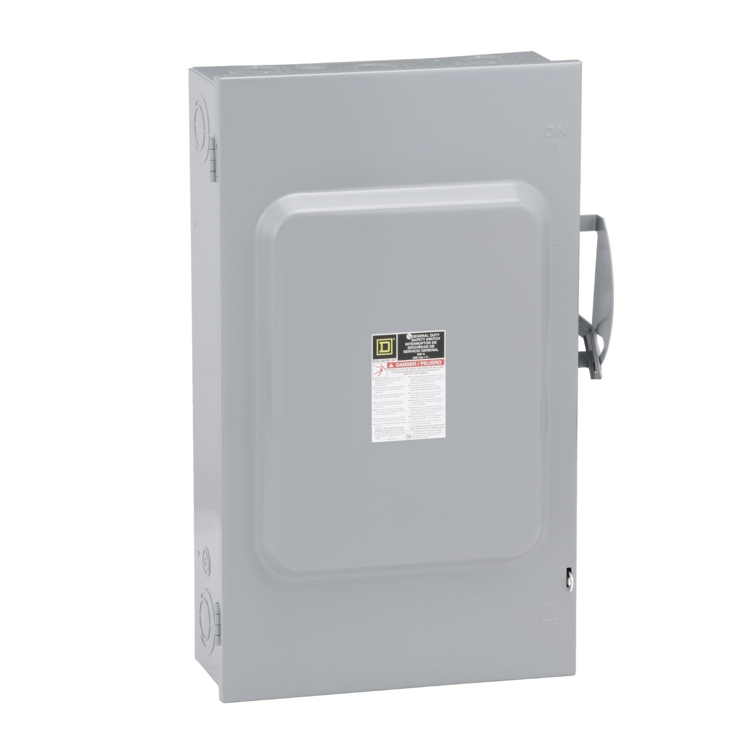 D224N F1 Series Enclosed Fusible General Duty Safety Switch, 240 V AC, 200 A, 15 to 60 hp, DPST Contact, 2 Poles