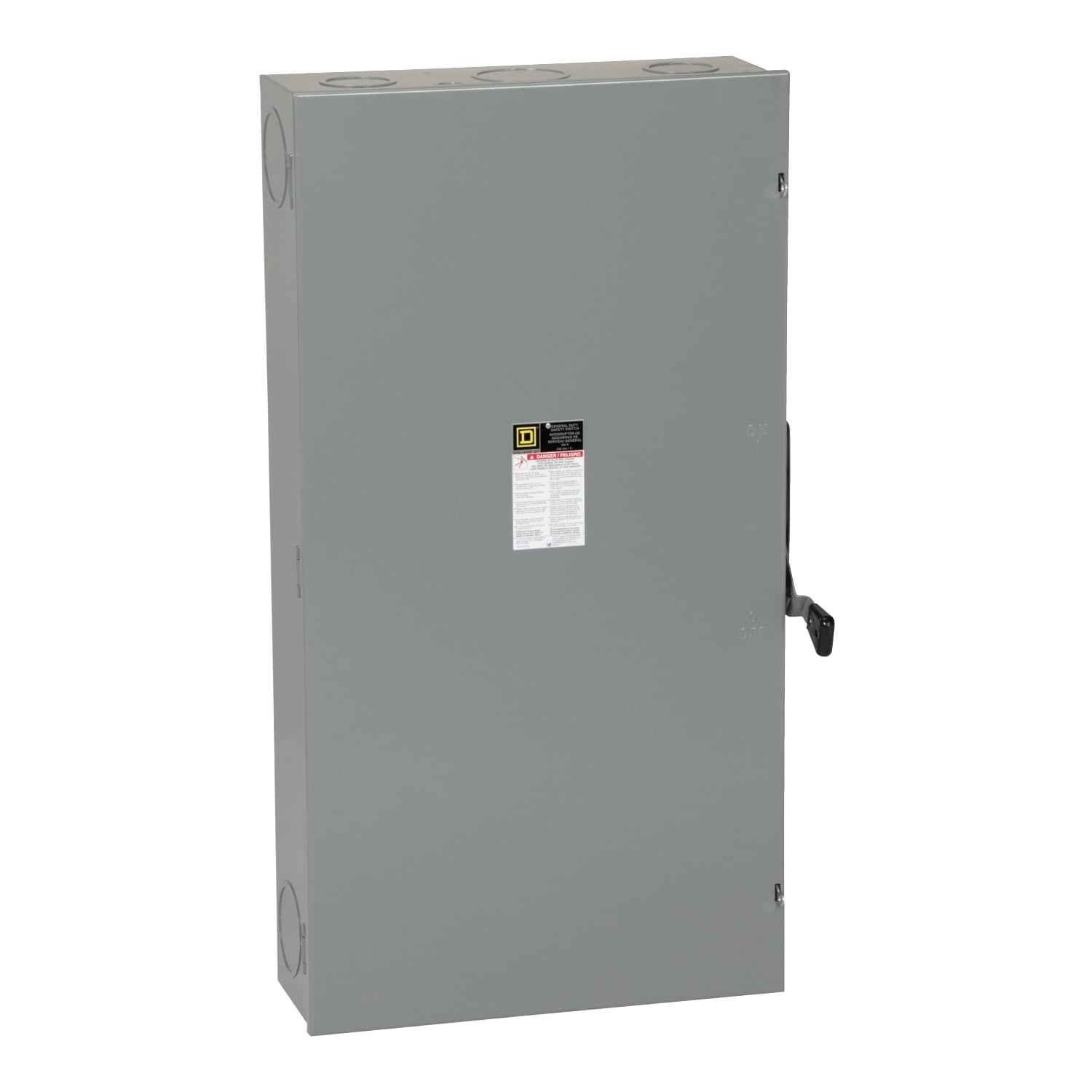 D225N E3 Series Fusible General Duty Safety Switch With Factory Installed Neutral, 240 V AC, 400 A, DPST Contact, 2 Poles