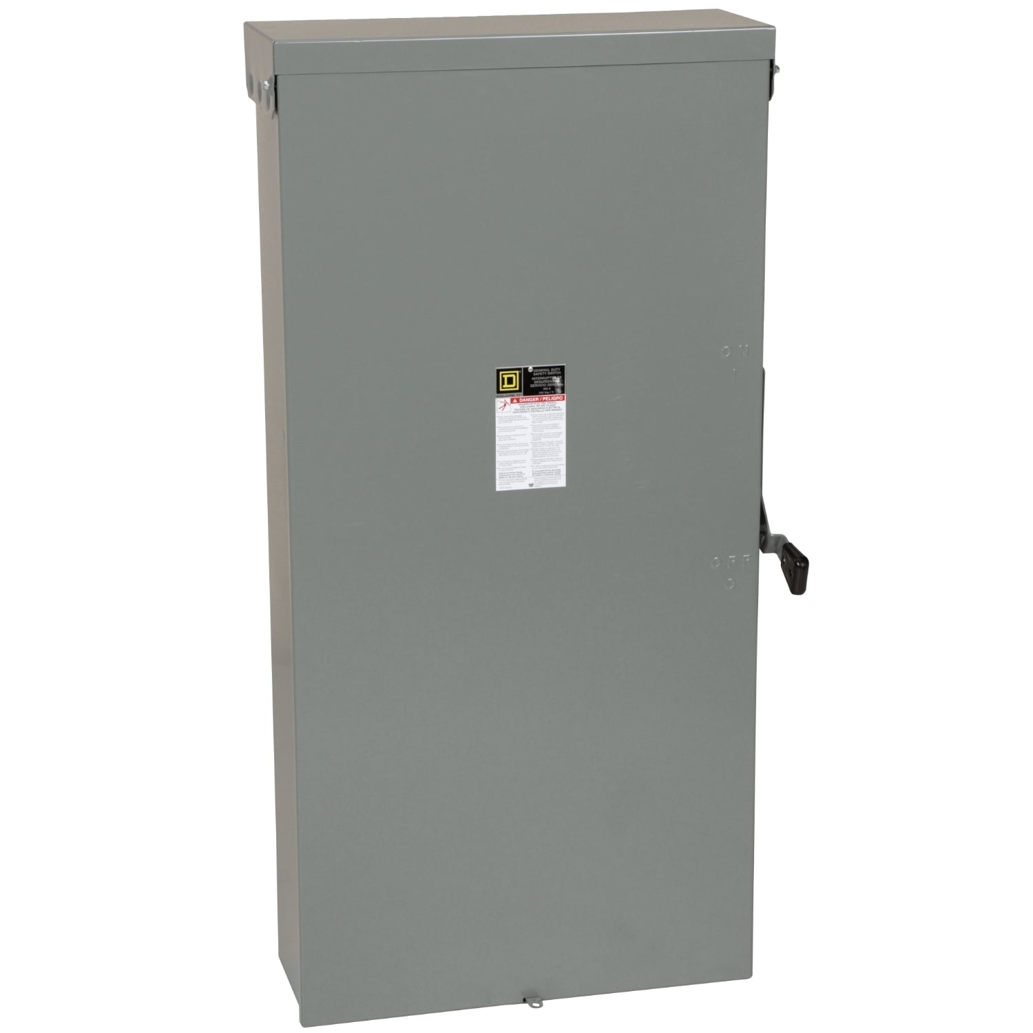 D226NR E1 Series Fusible General Duty Iceproof Rainproof Sleetproof Safety Switch With Factory Installed Neutral, 240 V AC, 600 A, DPST Contact, 2 Poles