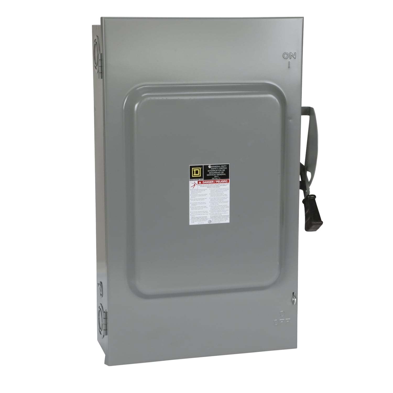 D324N F1 Fusible General Duty Safety Switch, 240 V AC, 200 A, 15 hp/60 hp, 3PST Contact, 3 Poles