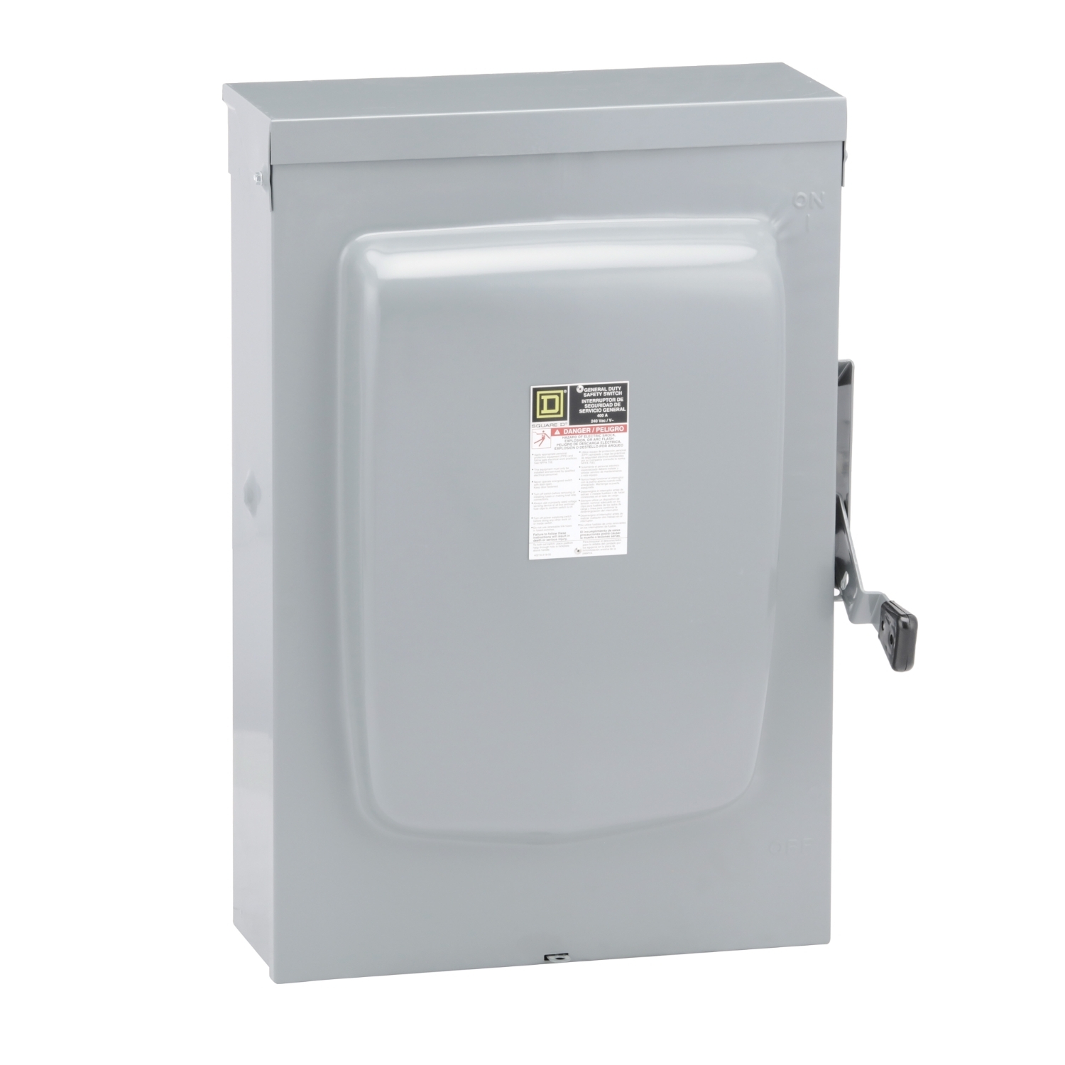 D326NTR E1 Series Fusible Safety Switch, 240 V AC, 600 A, 75 hp, 3 Poles