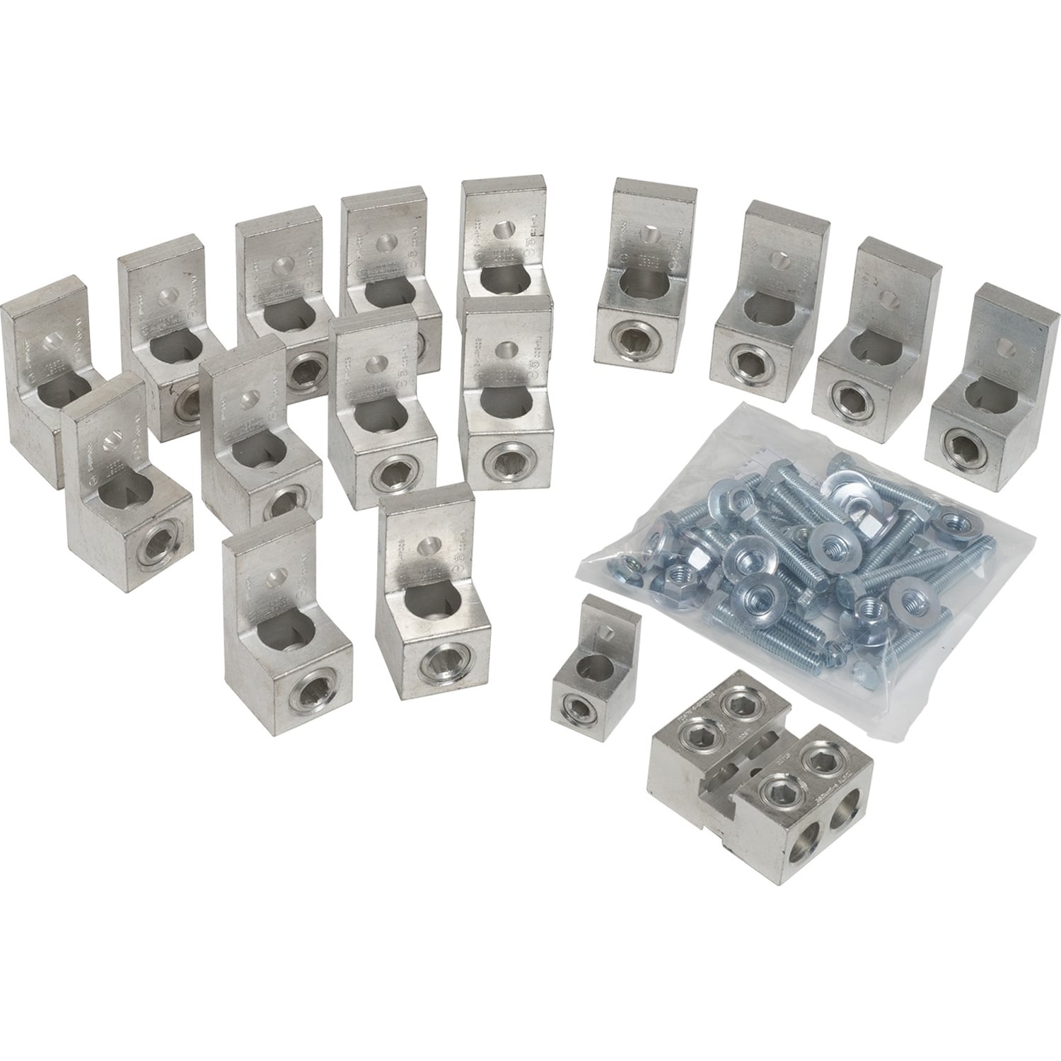 DASKGS1000 Mechanical Lug Kit, For Use With Low Voltage Dry Type General Purpose Transformer, 3/8 x 2 in Cap Screw, 601 to 800 A, 2 AWG Stranded to 600 kcmil, (4) 6 AWG Stranded to 350 kcmil, 6 AWG Stranded to 250 kcmil Terminal Size