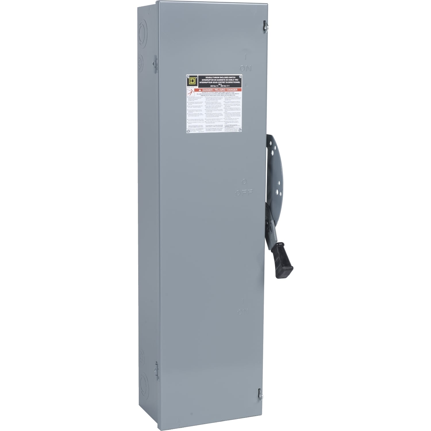 DT322 DT Series Double Throw Heavy Duty General Purpose Upper Fusible Safety Switch, 240 V AC/250 V DC, 60 A, 3 hp, 3 Form C 3PDT Contact, 3 Poles