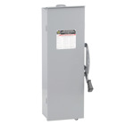 Safety switch, double throw, non fusible, 100A, 240 VAC/250 VDC, 2 poles, 20 hp, NEMA 3R, bolt on provision