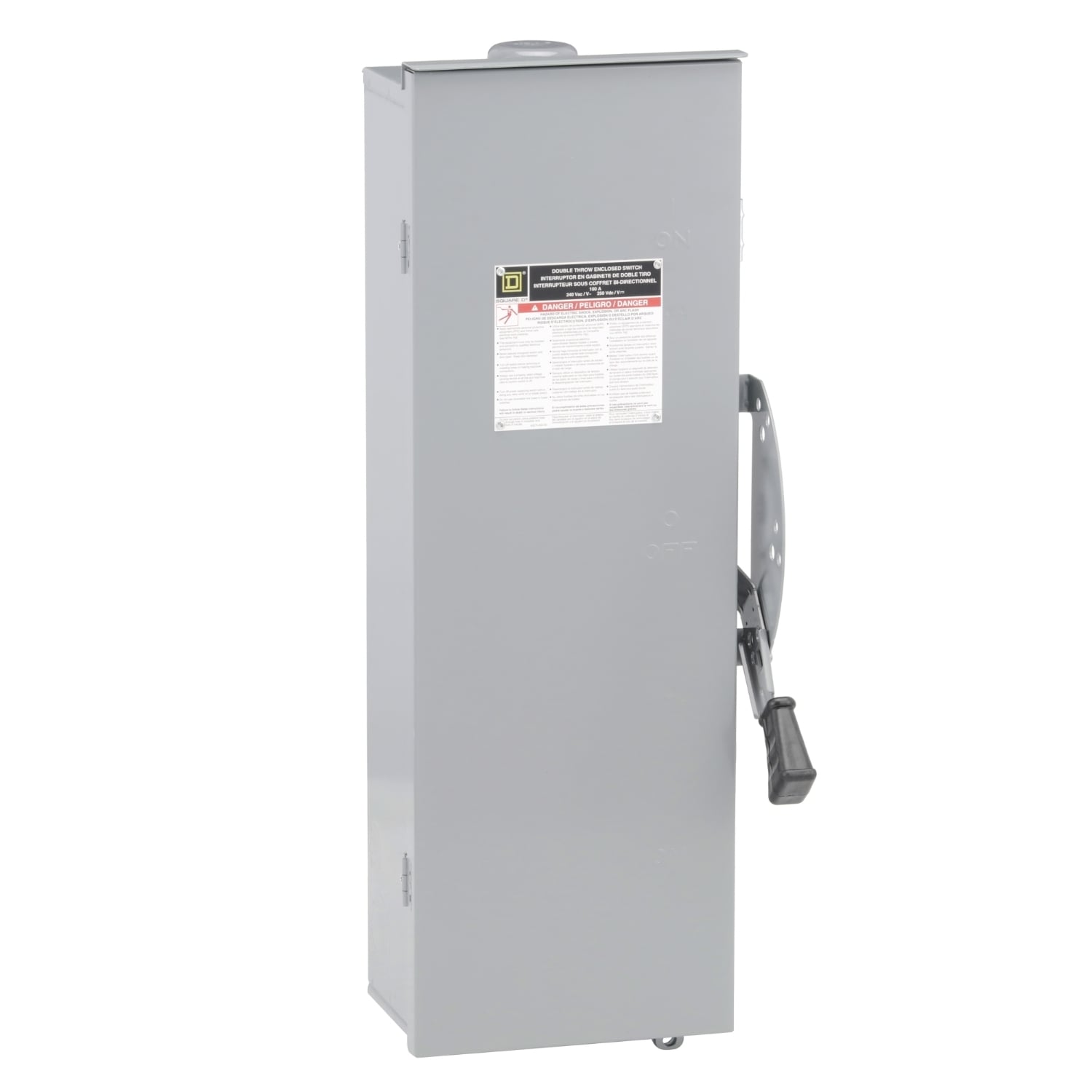 DTU223RB F5 Series Non-Fusible Iceproof Rainproof Sleetproof Safety Switch With Bolt-On Provision, 240 V AC/250 V DC, 100 A, 15 hp, 20 hp, 2 Form C DPDT Contact, 2 Poles