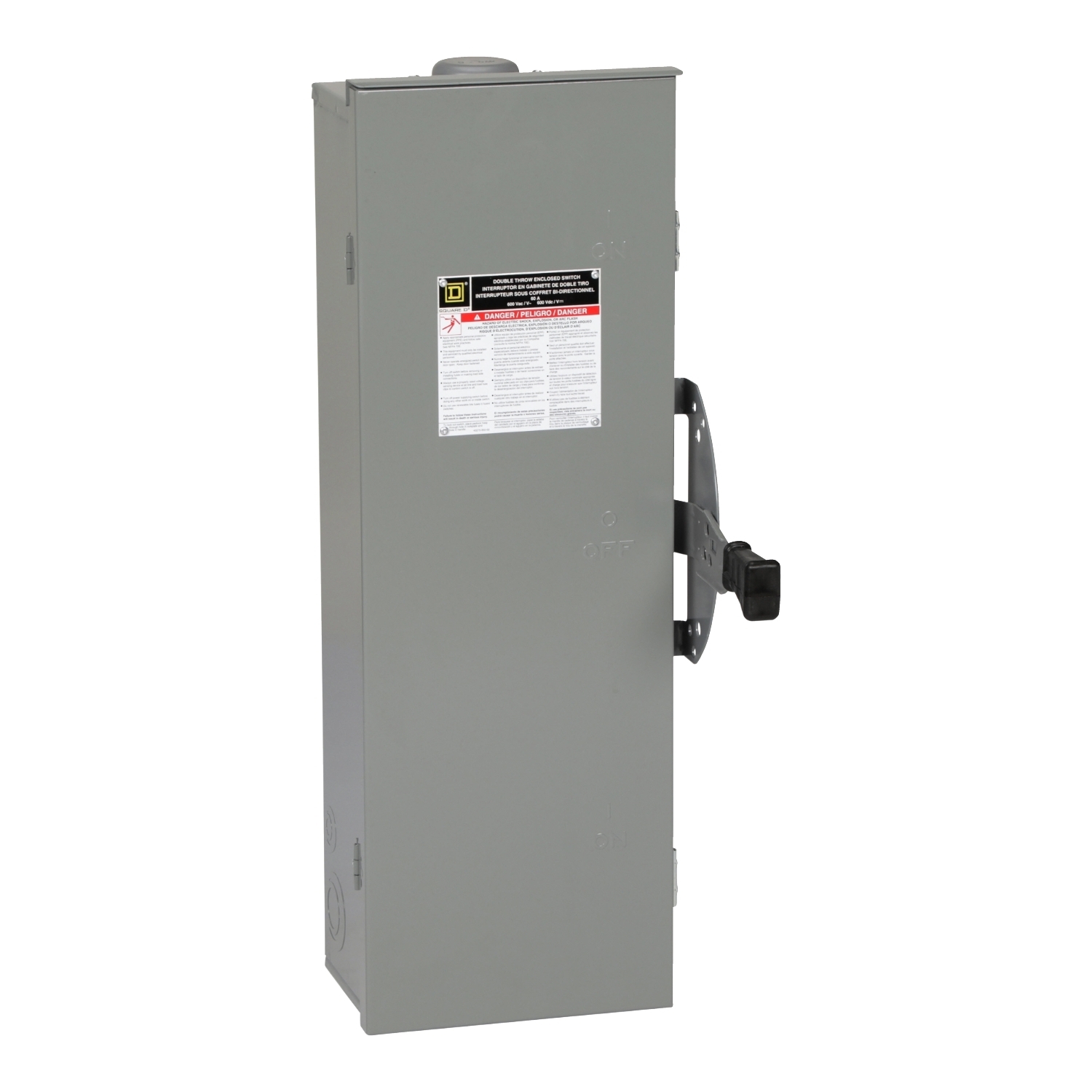 DTU362RB DT Series Non-Fusible Iceproof Rainproof Sleetproof Safety Switch, 600 V AC/DC, 60 A, 30 hp, 60 hp, 3 Form C 3PDT Contact, 3 Poles