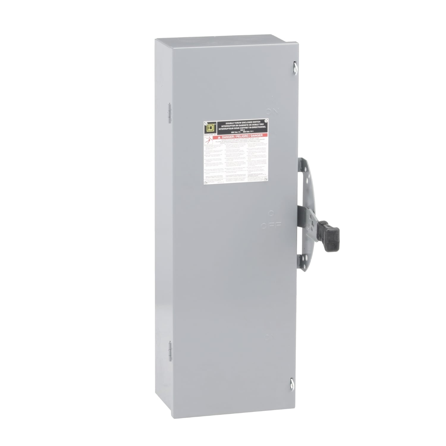 DTU363 F5 Series Non-Fusible Safety Switch, 600 V AC/DC, 100 A, 40 hp, 100 hp, 3 Form C 3PDT Contact, 3 Poles