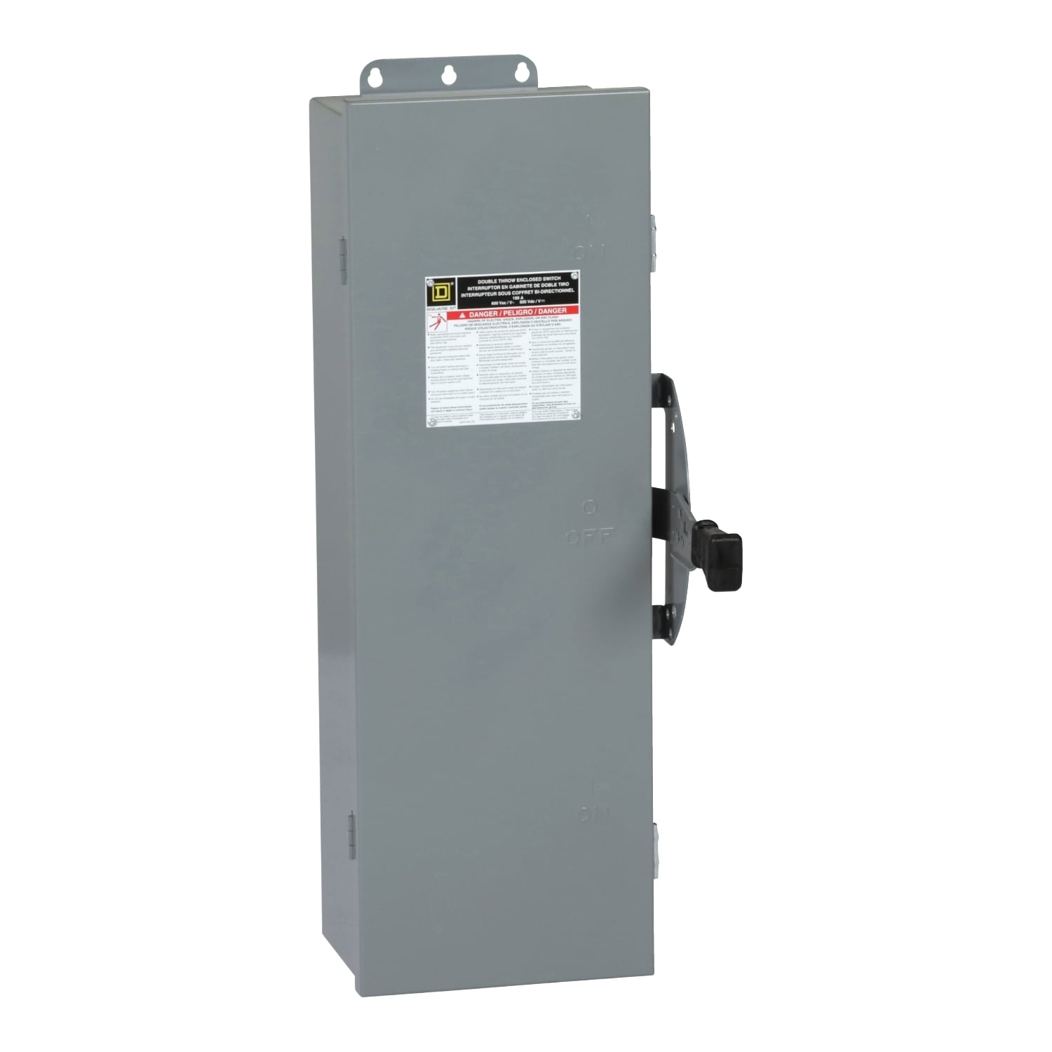 DTU363AWK F6 Dust/Driptight Gasketed Non-Fusible Safety Switch, 600 V AC/DC, 100 A, 50 hp, 100 hp, 3 Form C 3PDT Contact, 3 Poles