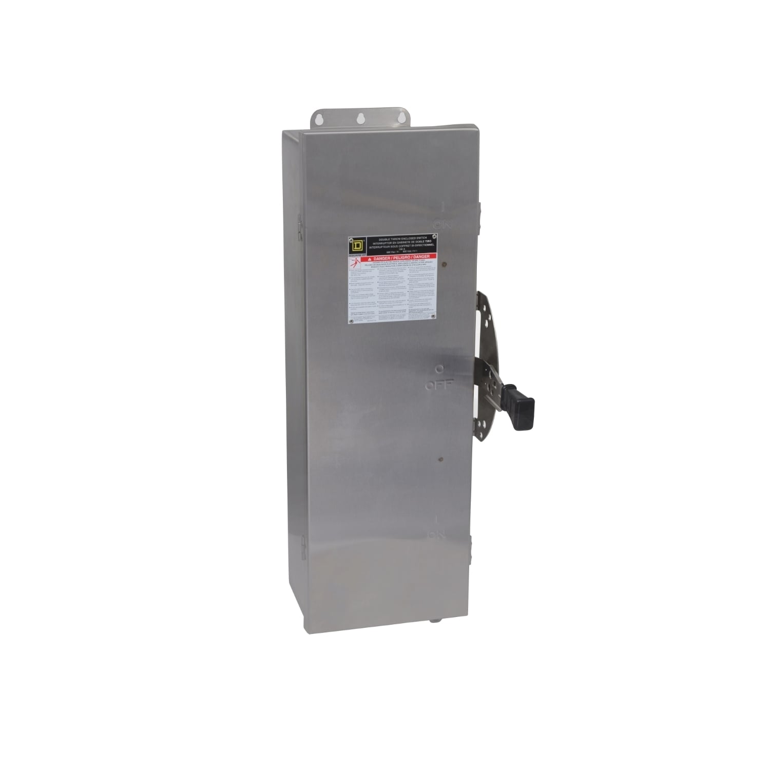 DTU363DS DT Series Corrosion-Resistant Double Throw Dust/Watertight Non-Fusible Safety Switch, 600 V AC/DC, 100 A, 3 Form C 3PDT Contact, 3 Poles