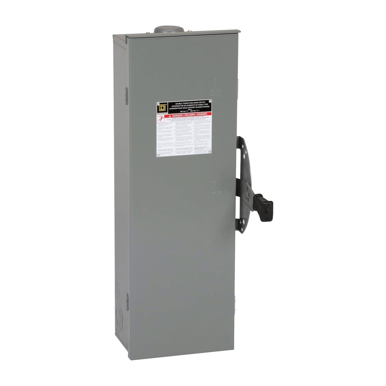 DTU363RB DT Series Double Throw Non-Fusible Iceproof Rainproof Sleetproof Safety Switch, 600 V AC/DC, 100 A, 40 hp, 100 hp, 3 Form C 3PDT Contact, 3 Poles