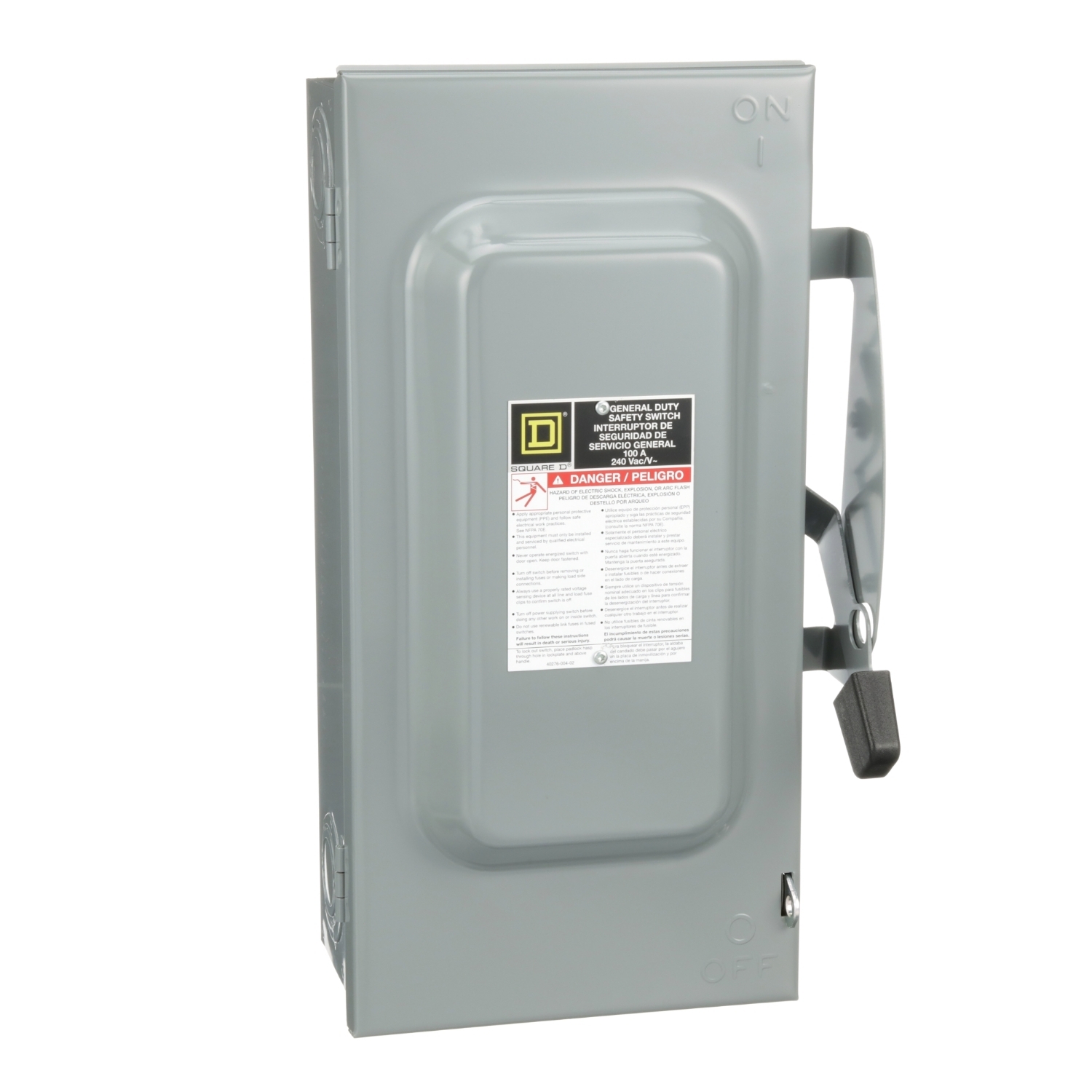 DU323 F3 Series Enclosed General Duty Non-Fusible Safety Switch, 240 V AC, 100 A, 15 to 30 hp, 3PST Contact, 3 Poles