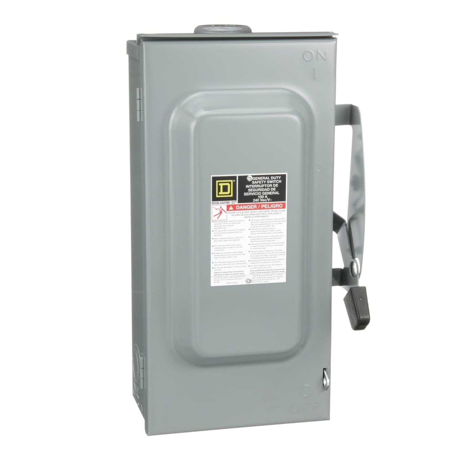 DU323RB F3 Series General Duty Non-Fusible Iceproof Rainproof Safety Switch, 240 V AC, 100 A, 30 hp, 3PST Contact, 3 Poles