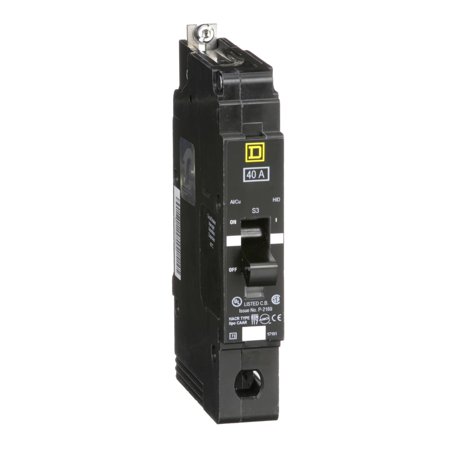 EGB14040 Miniature Circuit Breaker, 40 Amp, 1 Pole, 277V