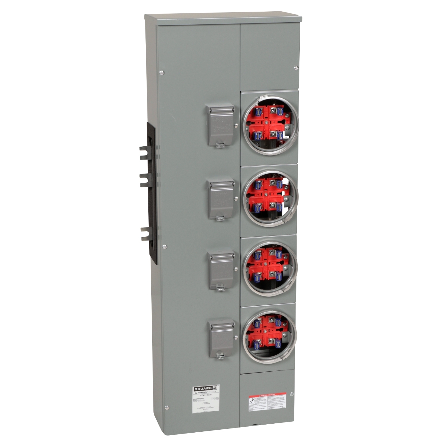 EZM114225 Branch Unit, EZ Meter Pak, 225 Amp, 4 Socket, 120/240V, No Bypass, Ringed, Aluminum Busbar