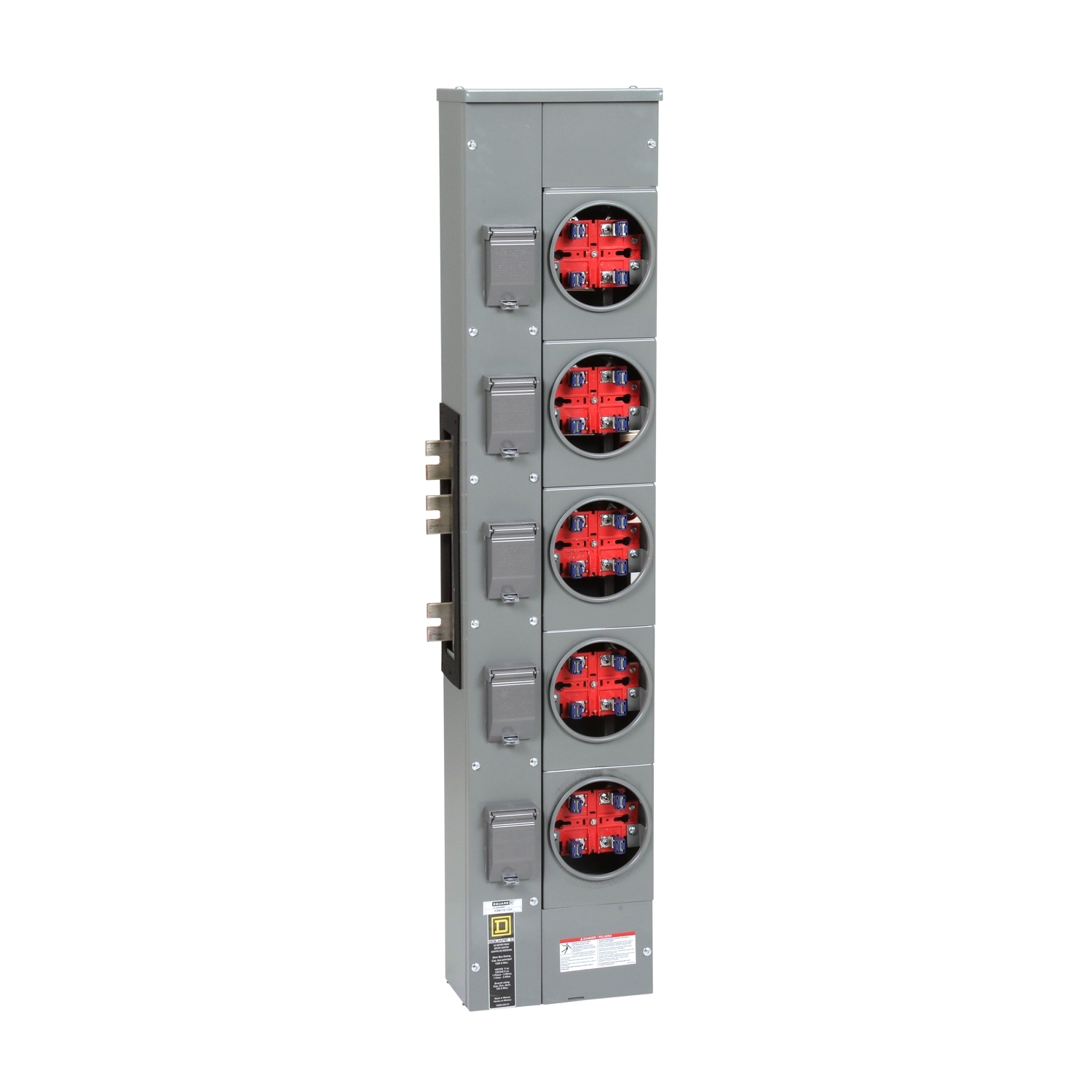 EZM115125X Branch Unit, EZ Meter Pak, 125 Amp, 5 Socket, 120/240V, No Bypass, Ringed, Aluminum and Copper Busbar