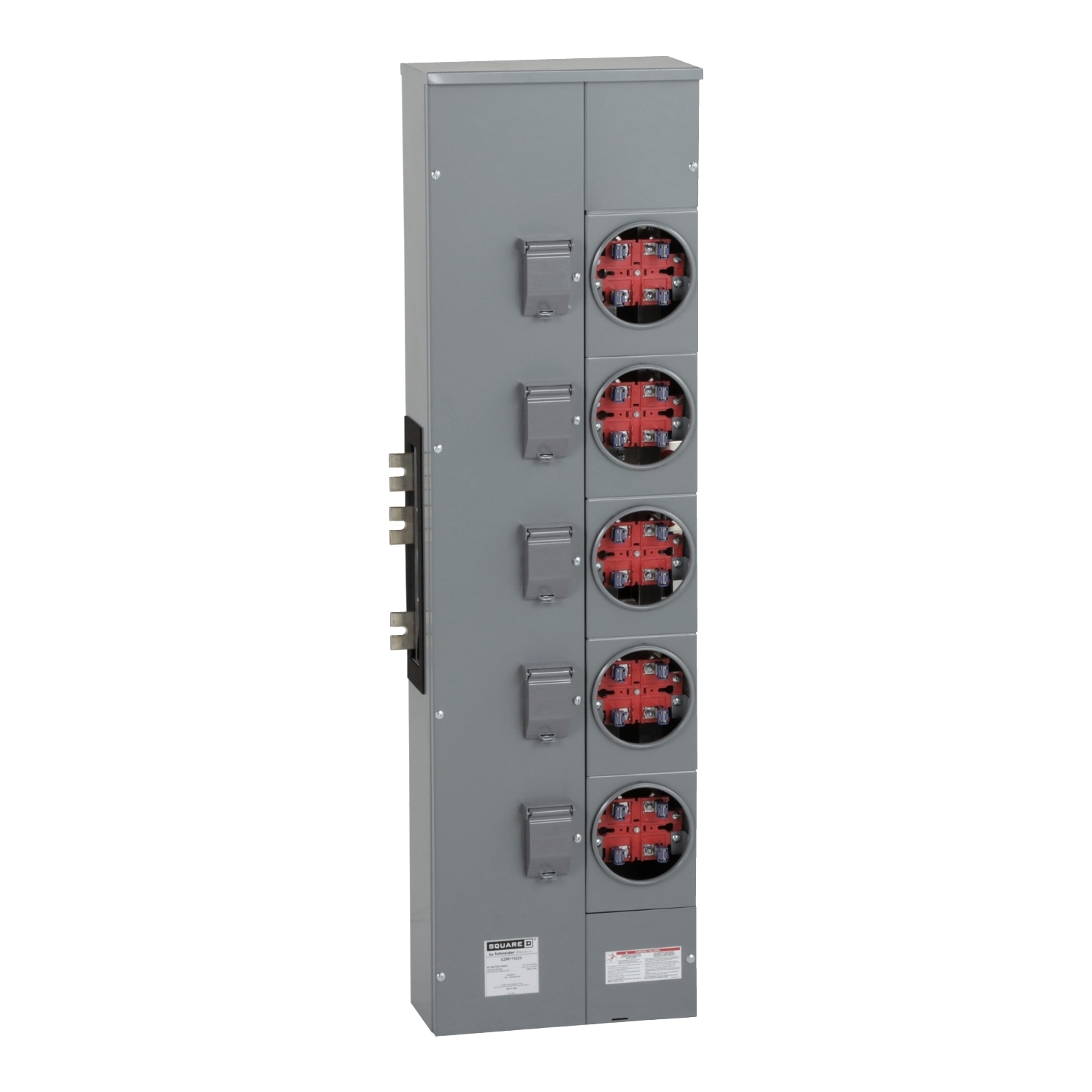 EZM115225 Branch Unit, EZ Meter Pak, 225 Amp, 5 Socket, 120/240V, No Bypass, Ringed, Aluminum and Copper Busbar