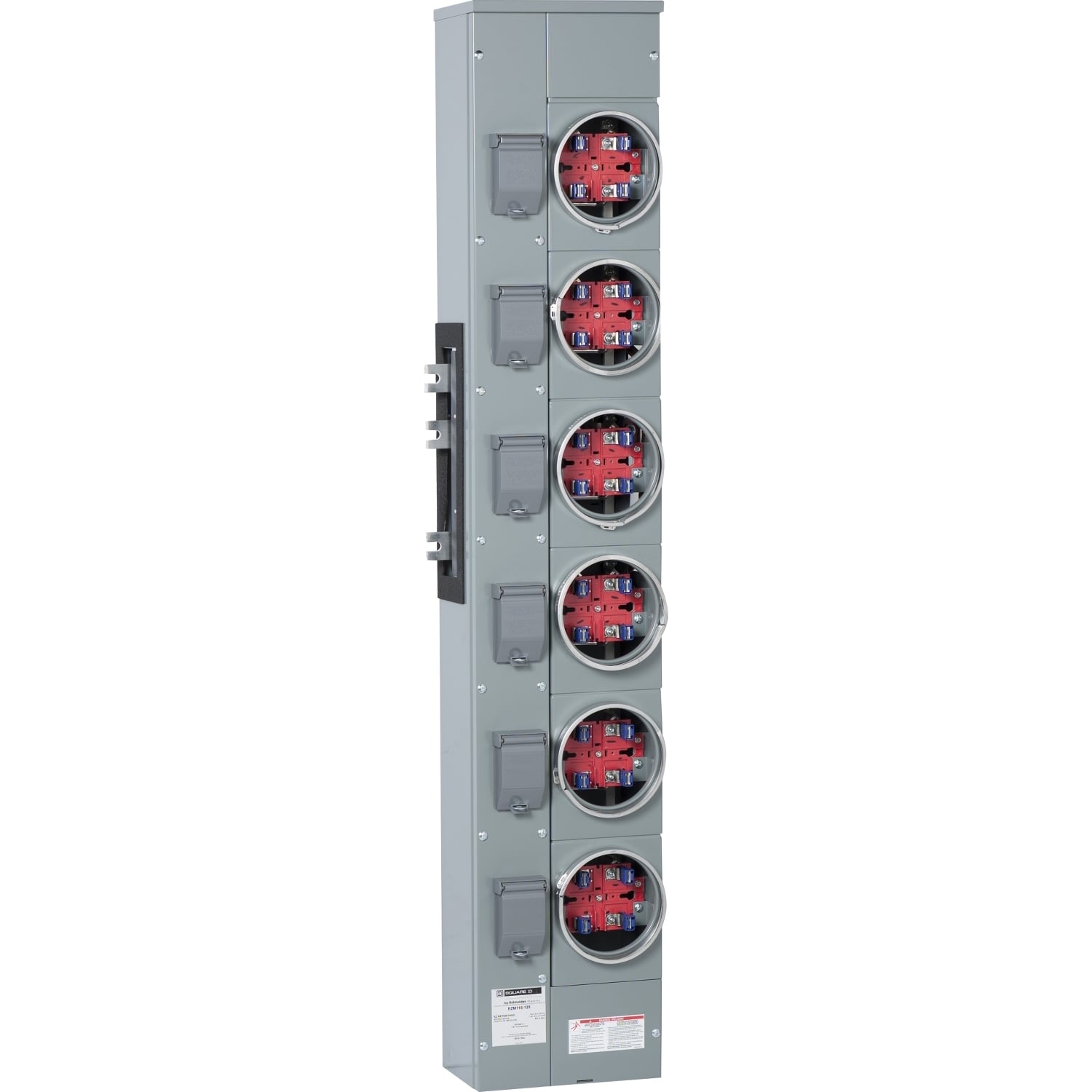 EZM116125X Branch Unit, EZ Meter Pak, 125 Amp, 6 Socket, 120/240V, No Bypass, Ringed, Aluminum and Copper Busbar