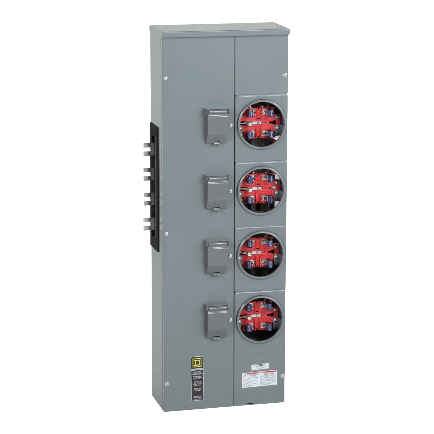 EZM314225 Branch Unit, EZ Meter Pak, 225 Amp, 4 Socket, 208Y/120V, No Bypass, Ringed, Aluminum Busbar