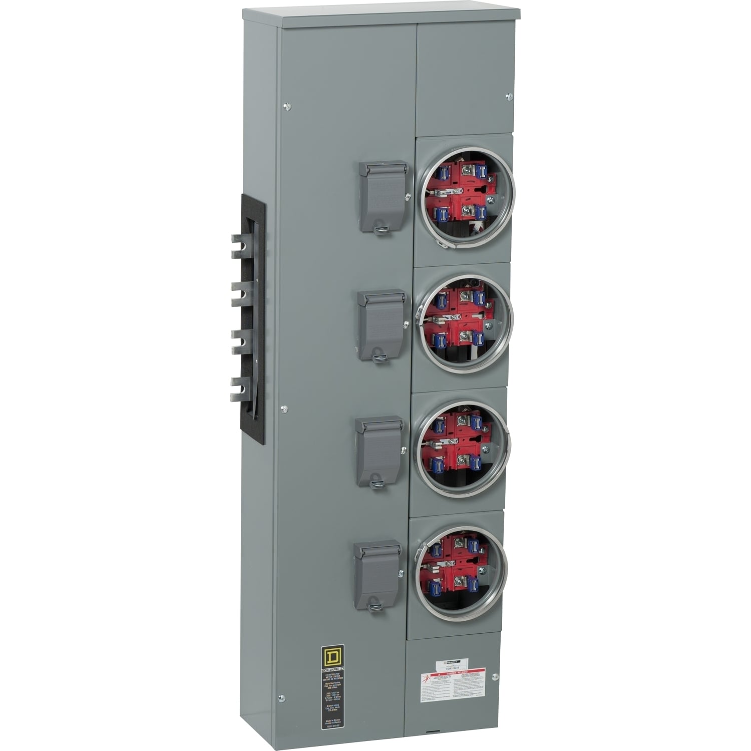 EZM314225X Branch Unit, EZ Meter Pak, 225 Amp, 4 Socket, 208Y/120V, No Bypass, Ringed, Aluminum and Copper Busbar