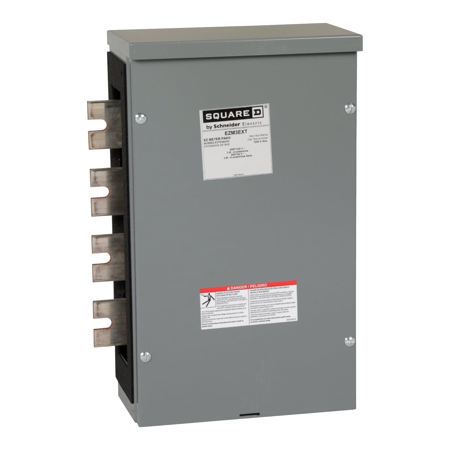 EZM3EXT Meter Accessory, EZ Meter Pak, Bus Extension 1200 Amp, Indoor/Outdoor, 3 Phase, 4 Wire, 12 inch