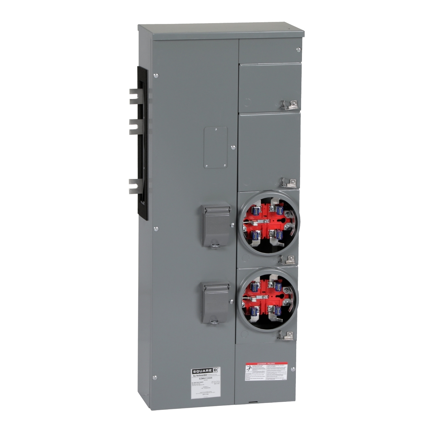 EZMH112225 Branch Unit, EZ Meter Pak, 225 Amp, 2 Socket, 120/240V, Horn Bypass, Ringless, Aluminum Busbar