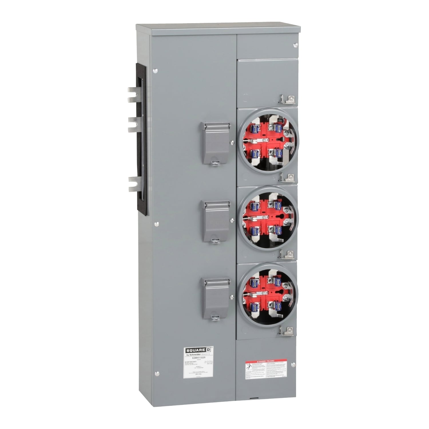 EZMH113225 Branch Unit, EZ Meter Pak, 225 Amp, 3 Socket, 120/240V, Horn Bypass, Ringless, Aluminum Busbar