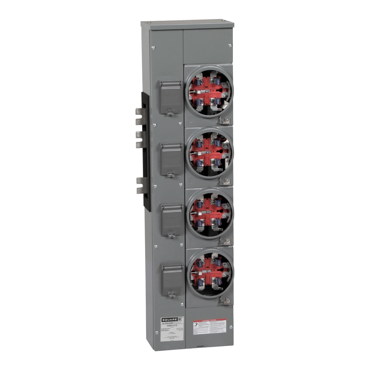EZMH114125 Branch Unit, EZ Meter Pak, 125 Amp, 4 Socket, 120/240V, Horn Bypass, Ringless, Aluminum Busbar