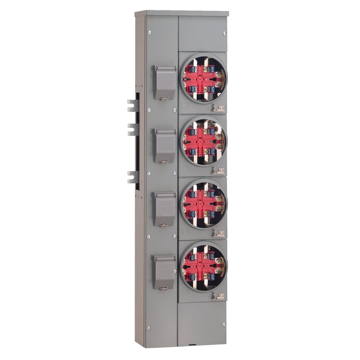 EZMH114125X Branch Unit, EZ Meter Pak, 125 Amp, 4 Socket, 120/240V, Horn Bypass, Ringless, Aluminum and Copper Busbar