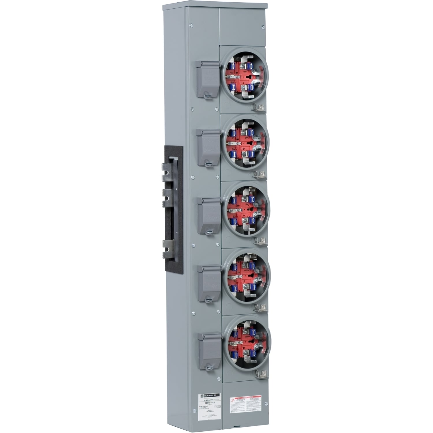 EZMH115125X Branch Unit, EZ Meter Pak, 125 Amp, 5 Socket, 120/240V, Horn Bypass, Ringless, Aluminum and Copper Busbar
