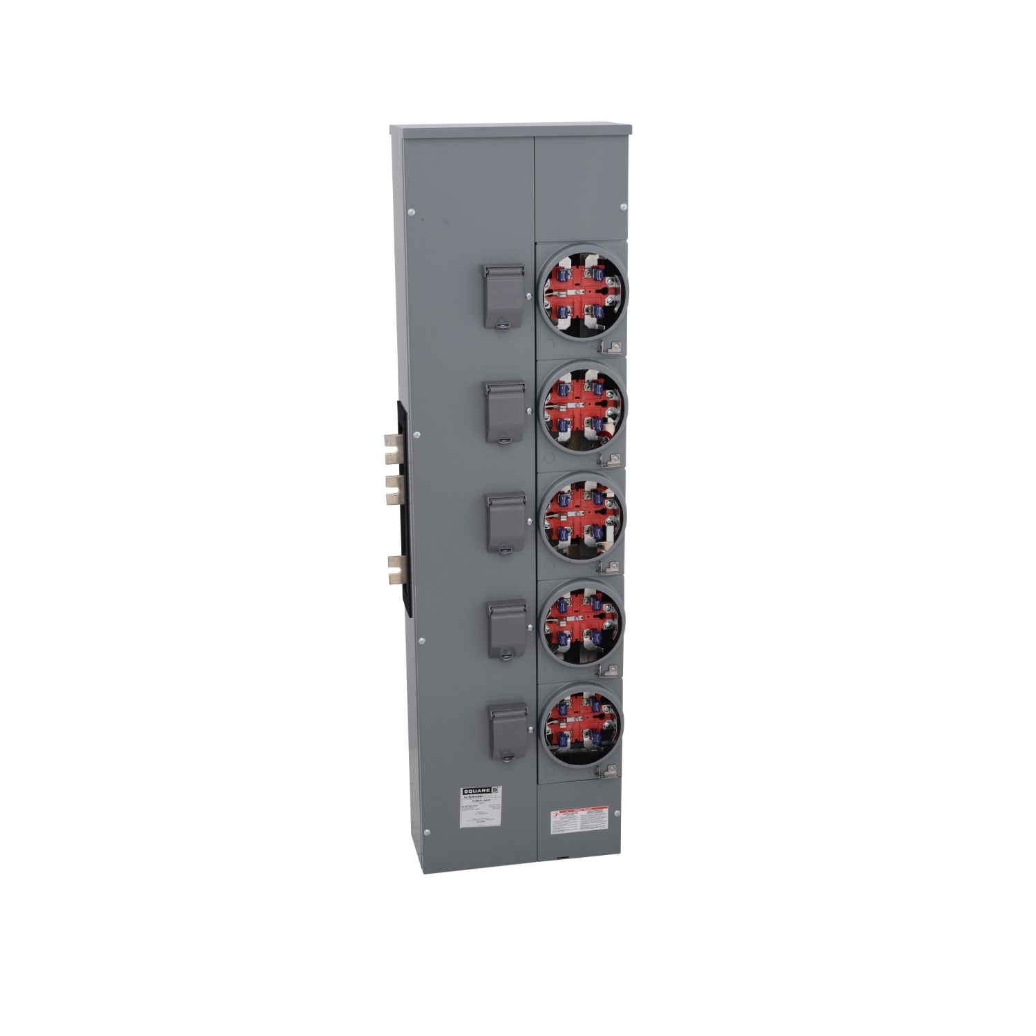 EZMH115225 Branch Unit, EZ Meter Pak, 225 Amp, 5 Socket, 120/240V, Horn Bypass, Ringless, Aluminum and Copper Busbar
