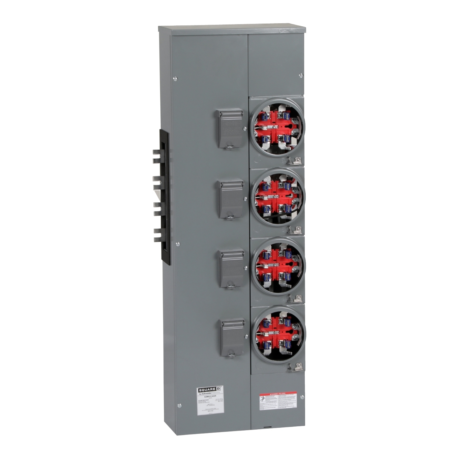 EZMH314225 Branch Unit, EZ Meter Pak, 225 Amp, 4 Socket, 208Y/120V, Horn Bypass, Ringless, Aluminum Busbar