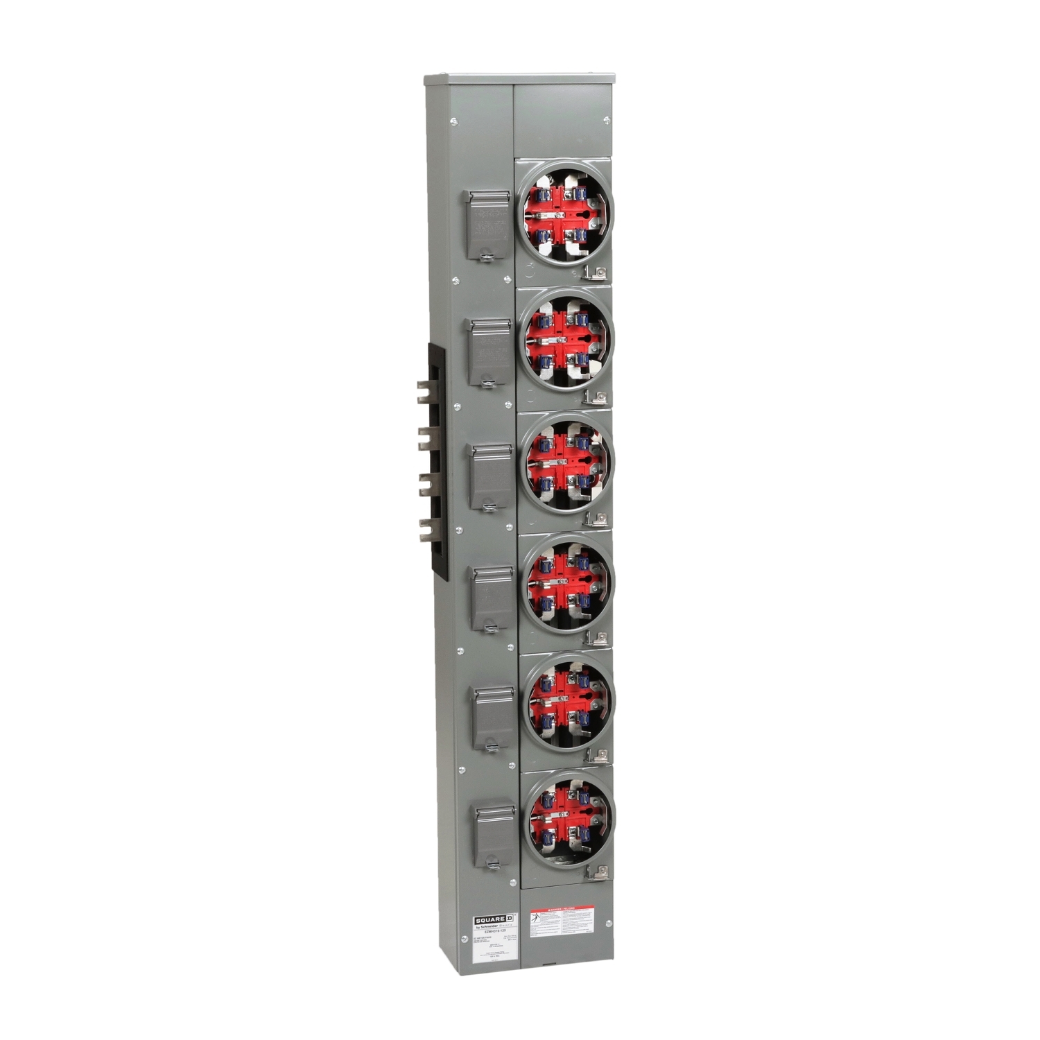 EZMH316125 Branch Unit, EZ Meter Pak, 125 Amp, 6 Socket, 208Y/120V, Horn Bypass, Ringless, Aluminum Busbar