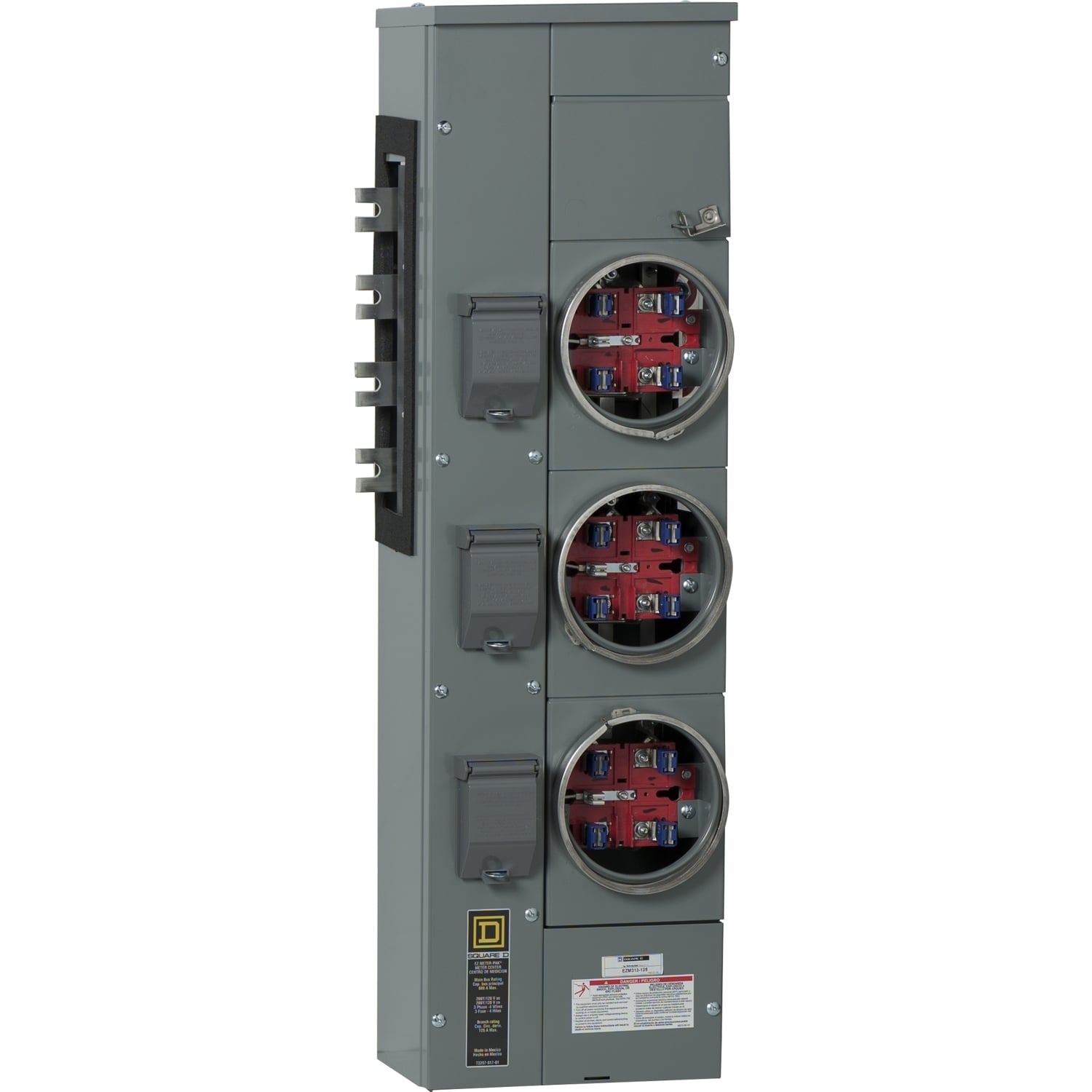 EZMH316125X Branch Unit, EZ Meter Pak, 125 Amp, 6 Socket, 208Y/120V, Horn Bypass, Ringless, Aluminum and Copper Busbar