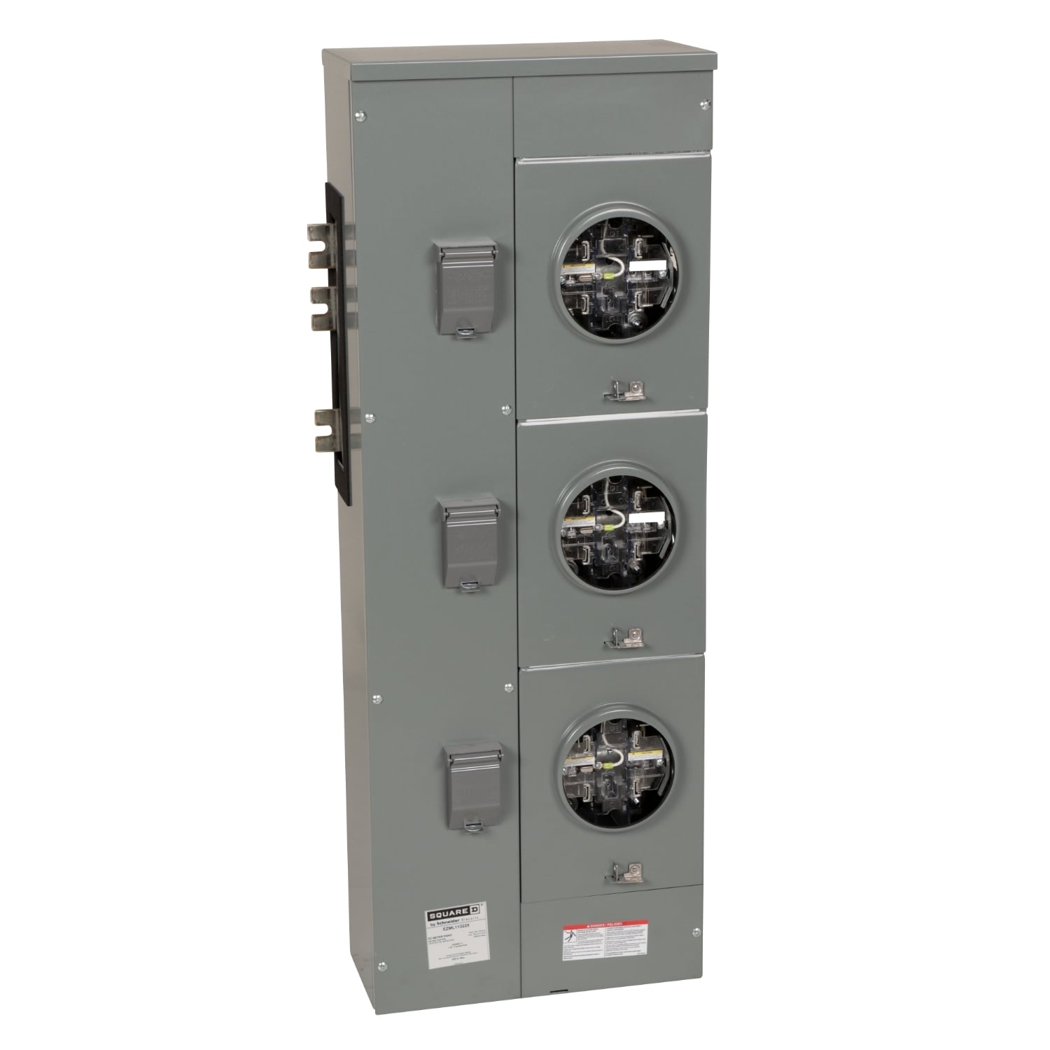 EZML113225 Branch Unit, EZ Meter Pak, 225 Amp, 3 Socket, 120/240V, Lever Bypass, Ringless, Aluminum and Copper Busbar