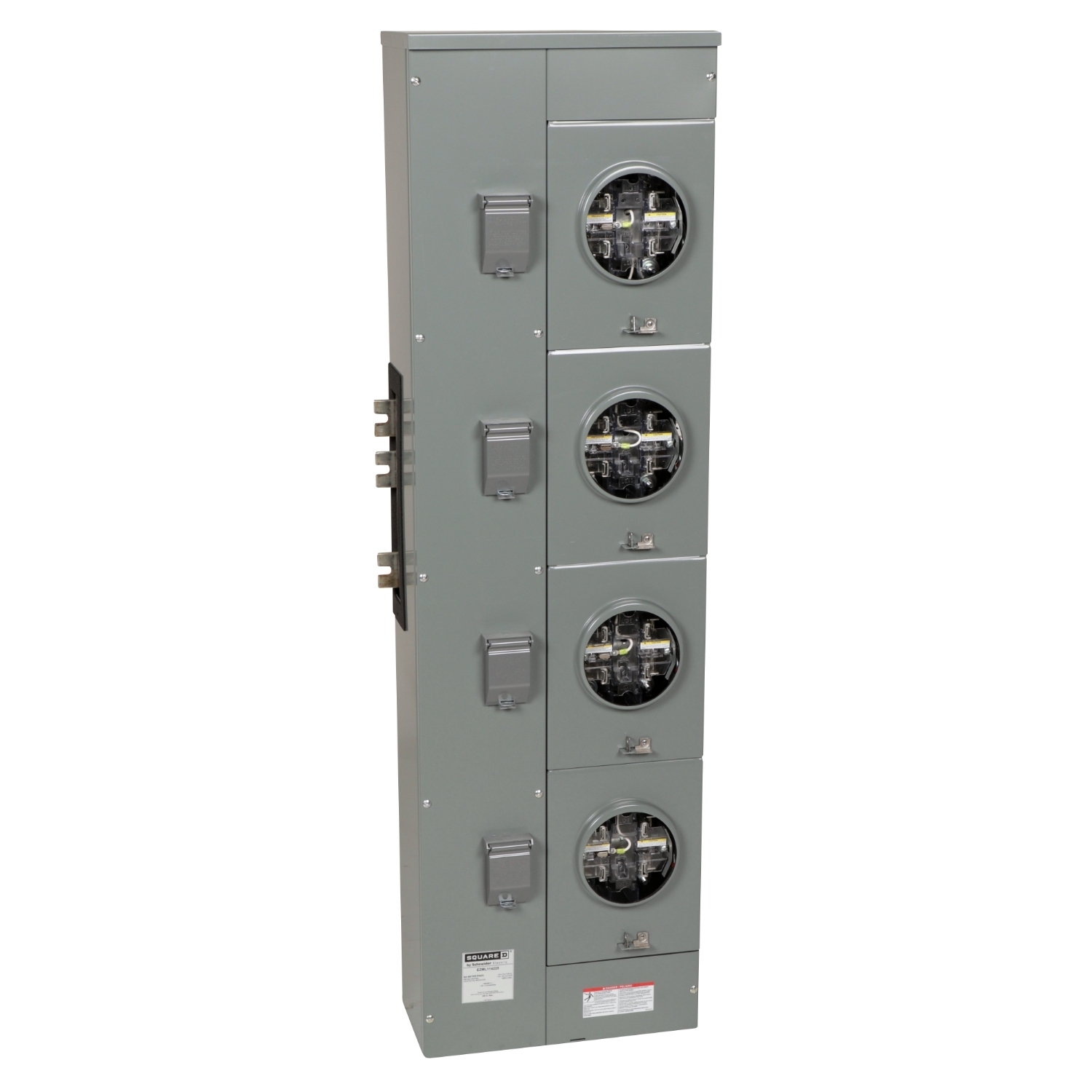EZML114225 Branch Unit, EZ Meter Pak, 225 Amp, 4 Socket, 120/240V, Lever Bypass, Ringless, Aluminum and Copper Busbar