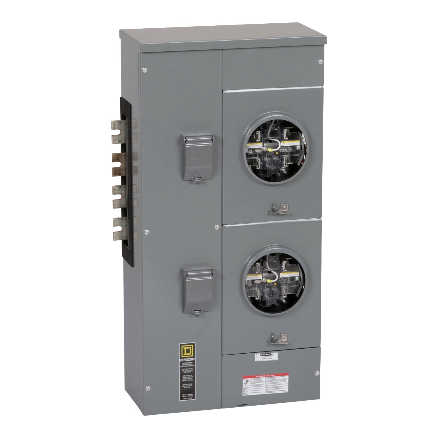 EZML312225 Branch Unit, EZ Meter Pak, 225 Amp, 2 Socket, 208Y/120V, Lever Bypass, Ringless, Aluminum and Copper Busbar